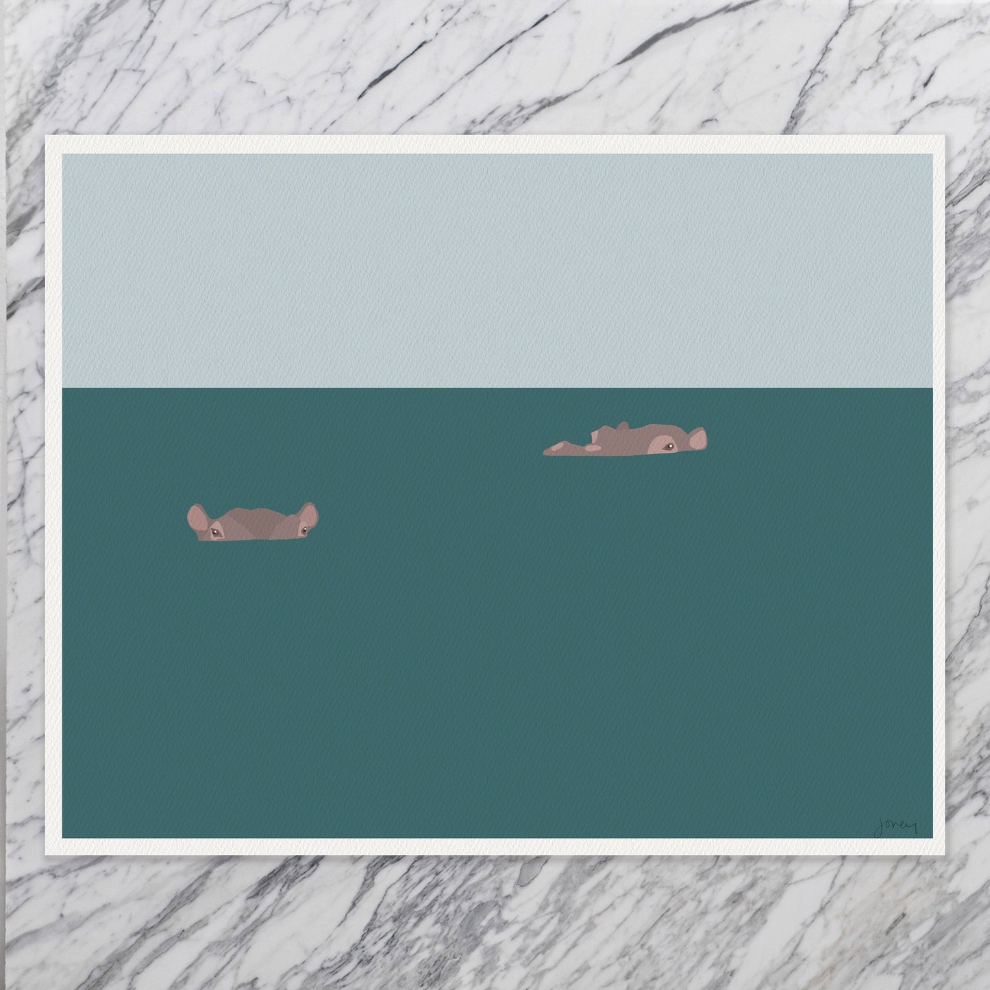 Hippos Art Print - Unframed or Framed - 151130