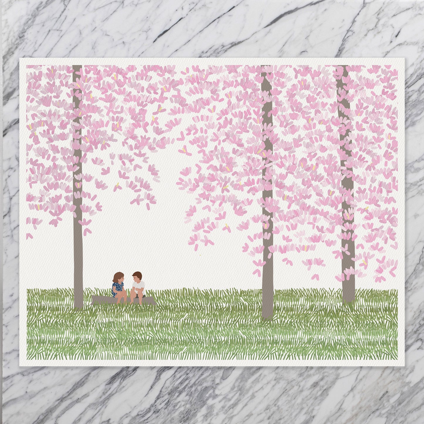 Sitting Under a Magnolia Tree Art Print - Unframed or Framed - 230429