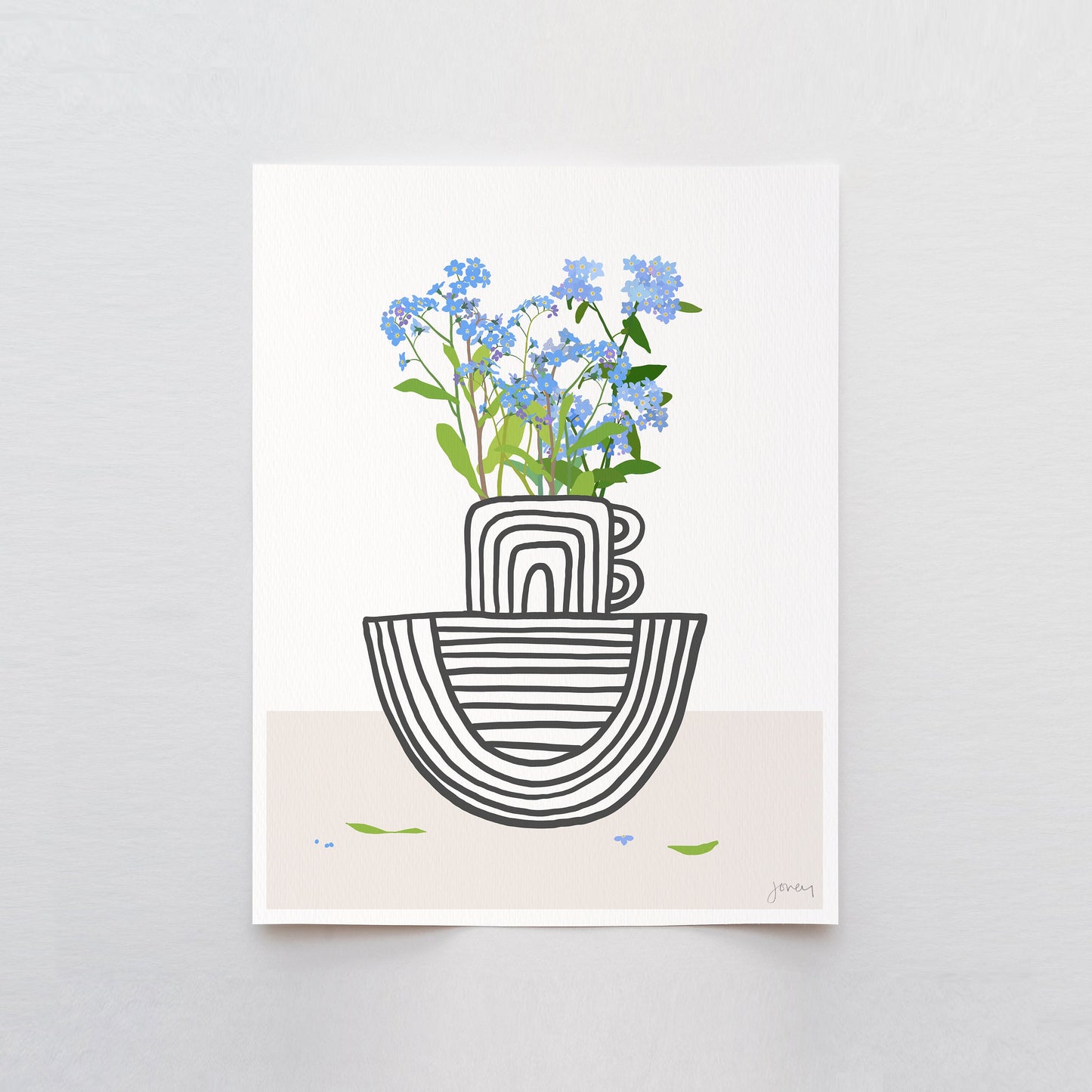 Forget-Me-Not Abstract Art Print - Unframed or Framed - 201123