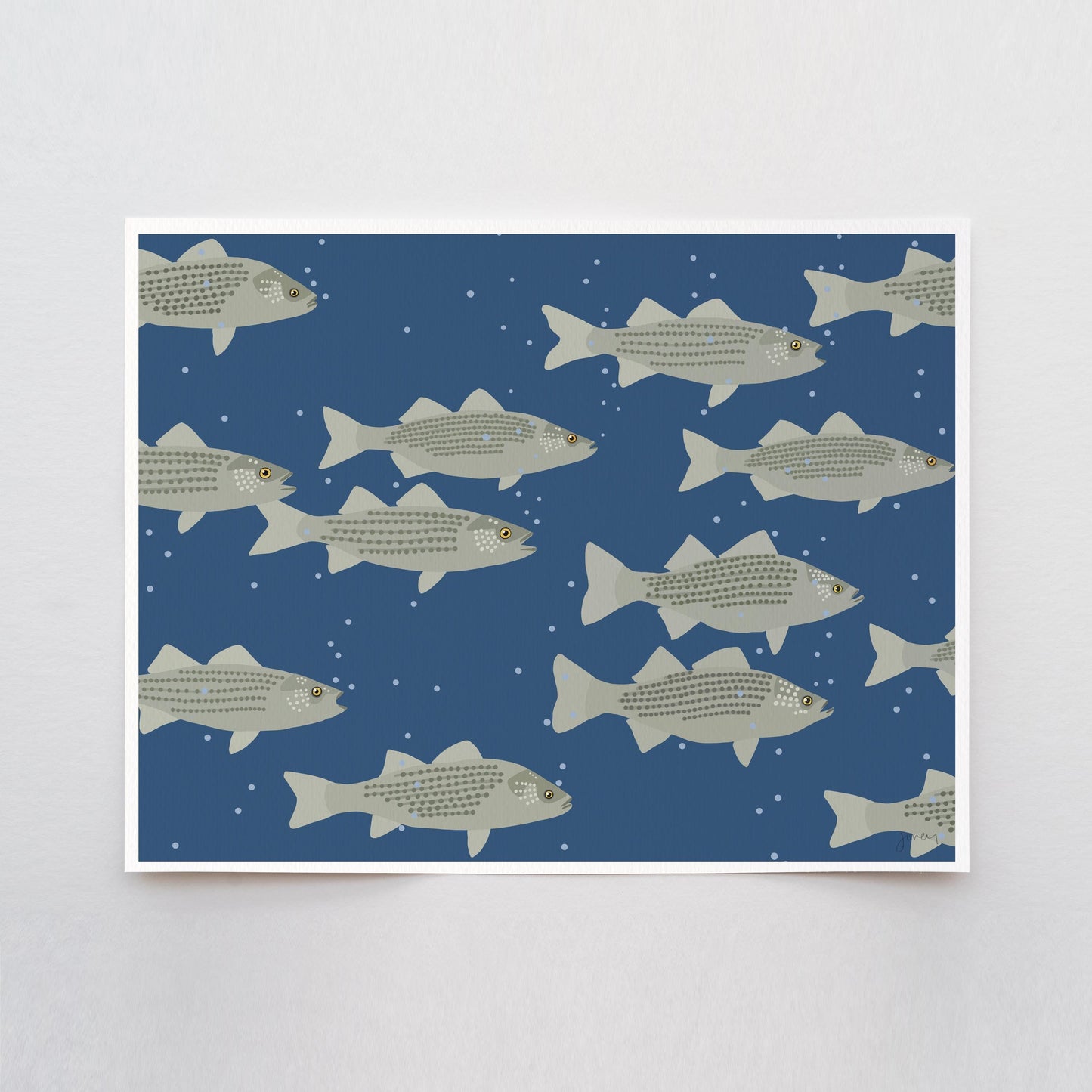 Deepwater Stripers Art Print - Unframed or Framed - 250129