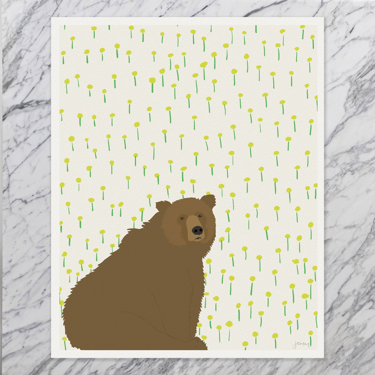 Bear Sitting Art Print - Unframed or Framed - 121023