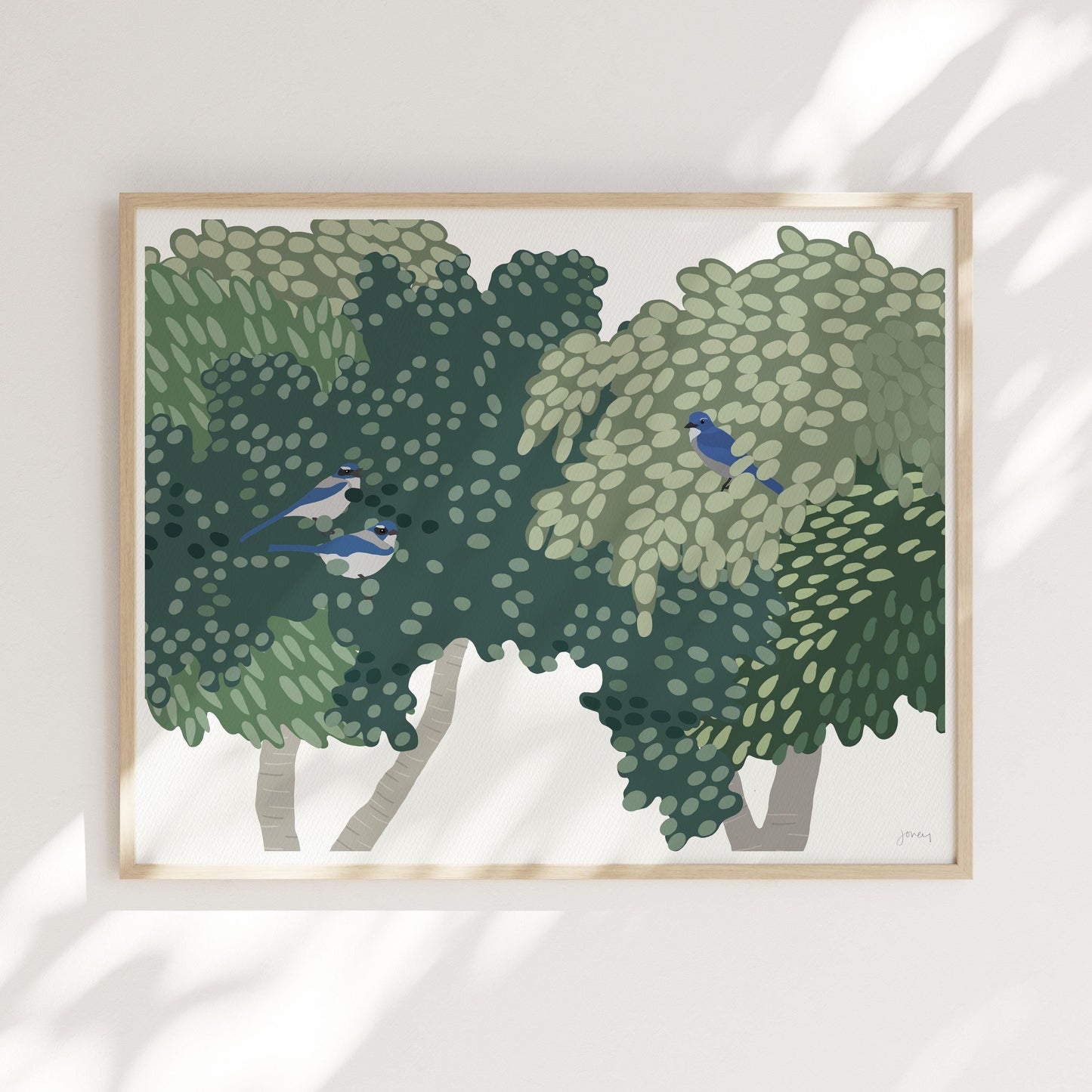 Singing Blue Jays Art Print - Unframed or Framed - 250114