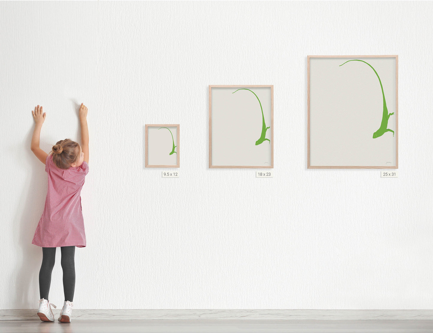 Green Gecko Modern Art Print - Unframed or Framed - 120927