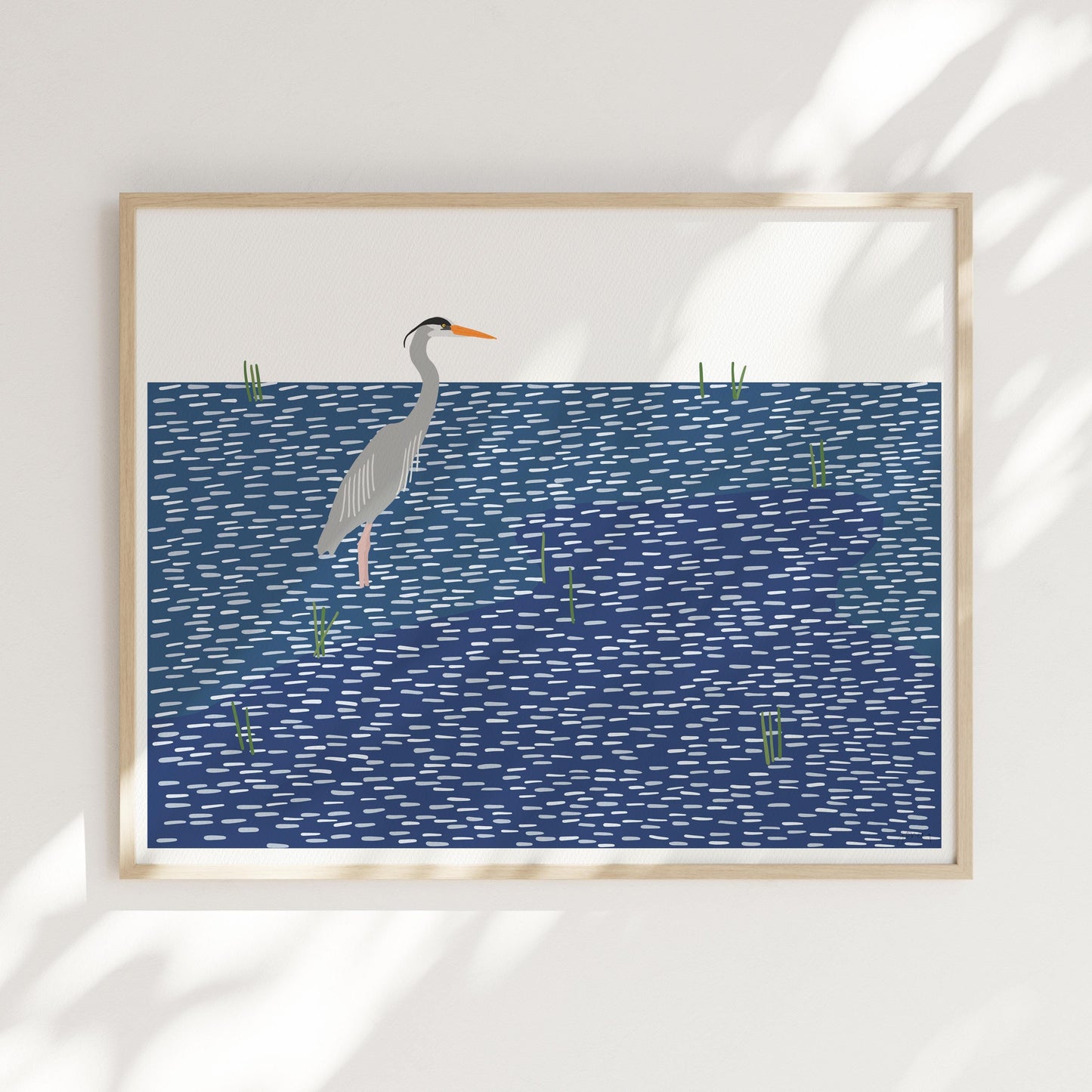 Heron Art Print – Signed Minimalist Coastal Wall Art - 251020