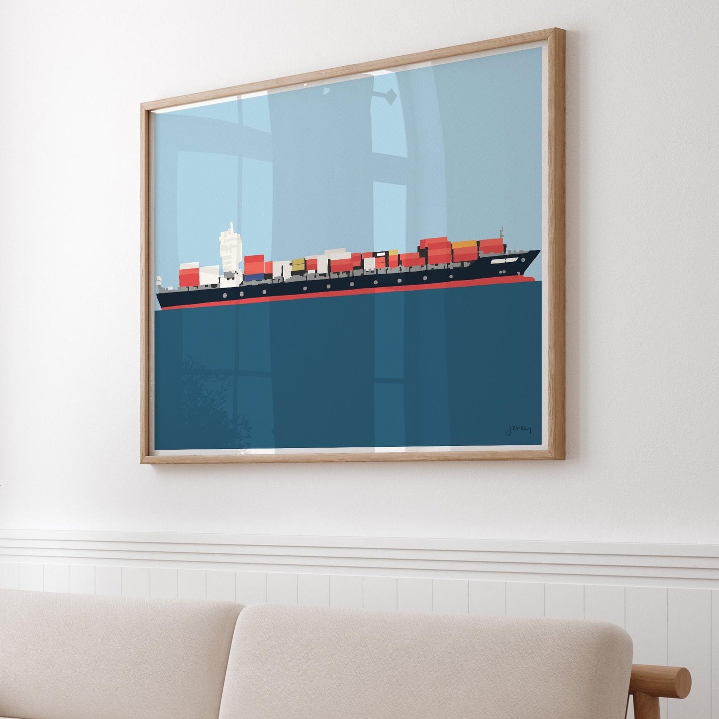 Cargo Ship Art Print - Unframed or Framed - 141125