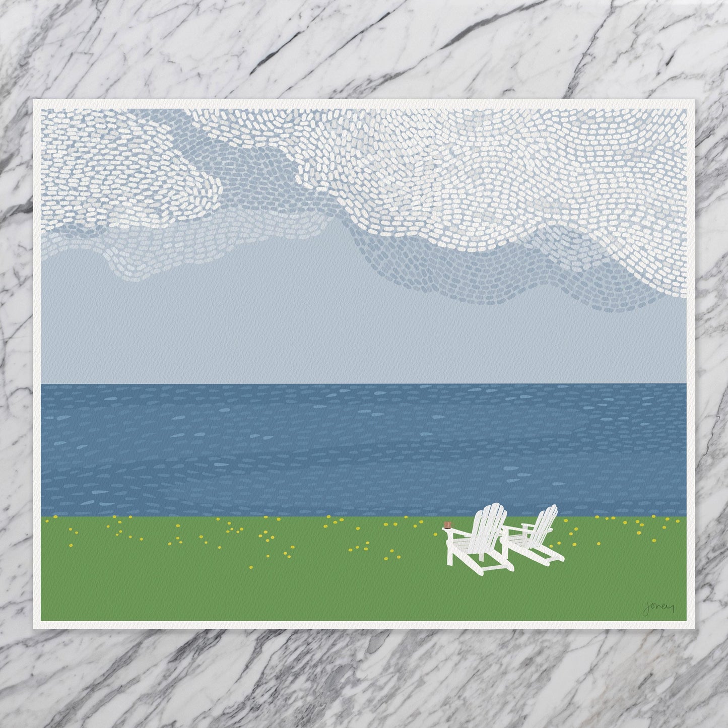 Water and Sky Landscape Art Print - Signed - 260628
