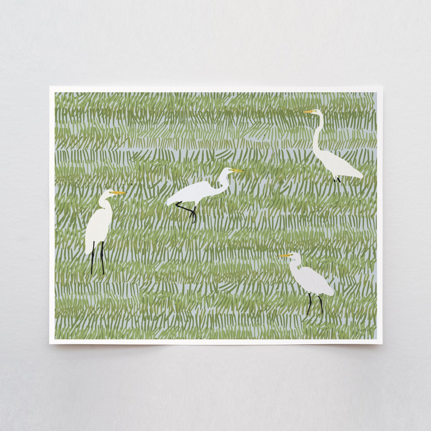 Four Egrets Art Print - Unframed or Framed - 220402