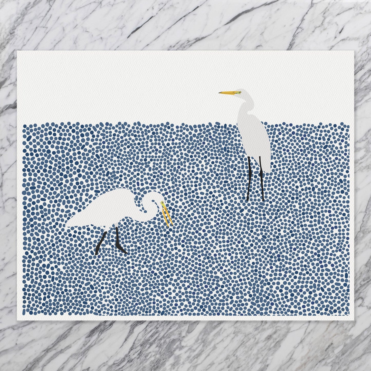 Wading Egrets Landscape Art Print - Unframed or Framed - 231112