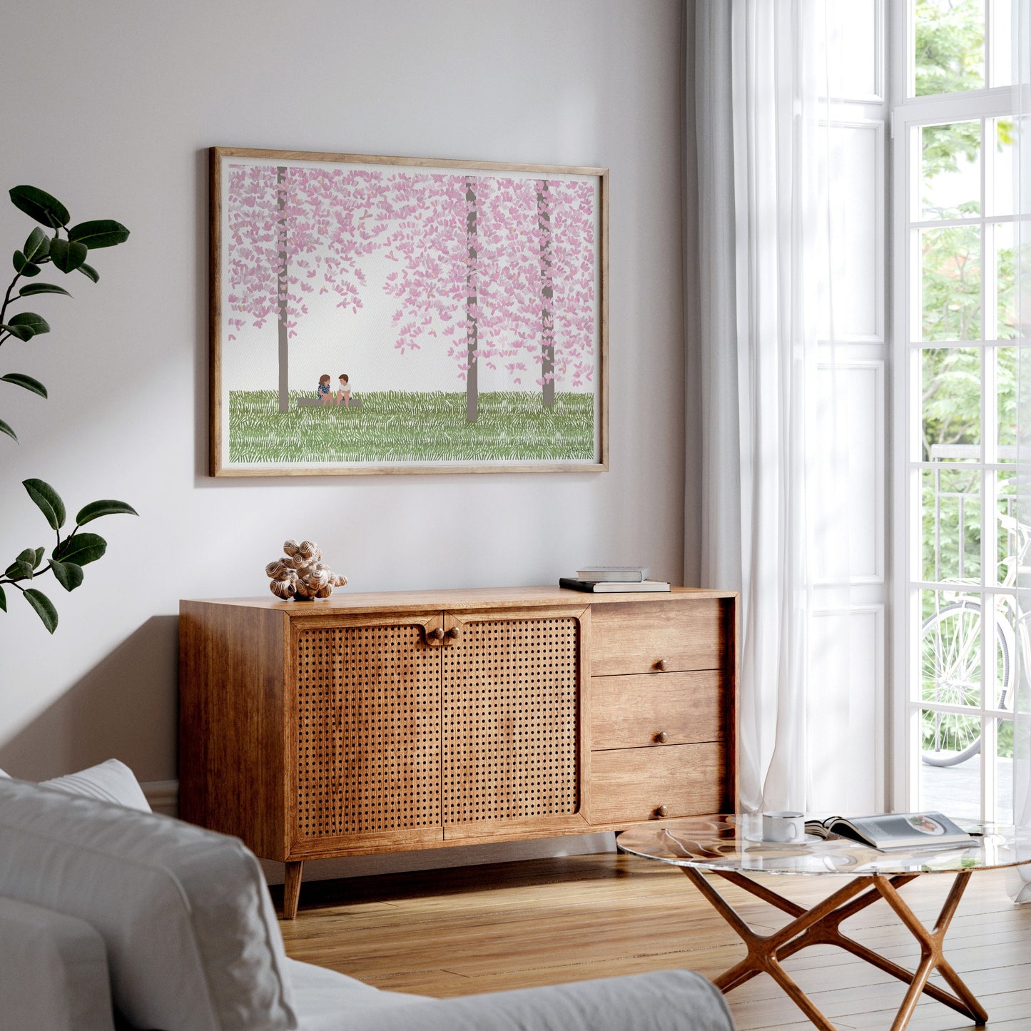 Sitting Under a Magnolia Tree Art Print - Unframed or Framed - 230429