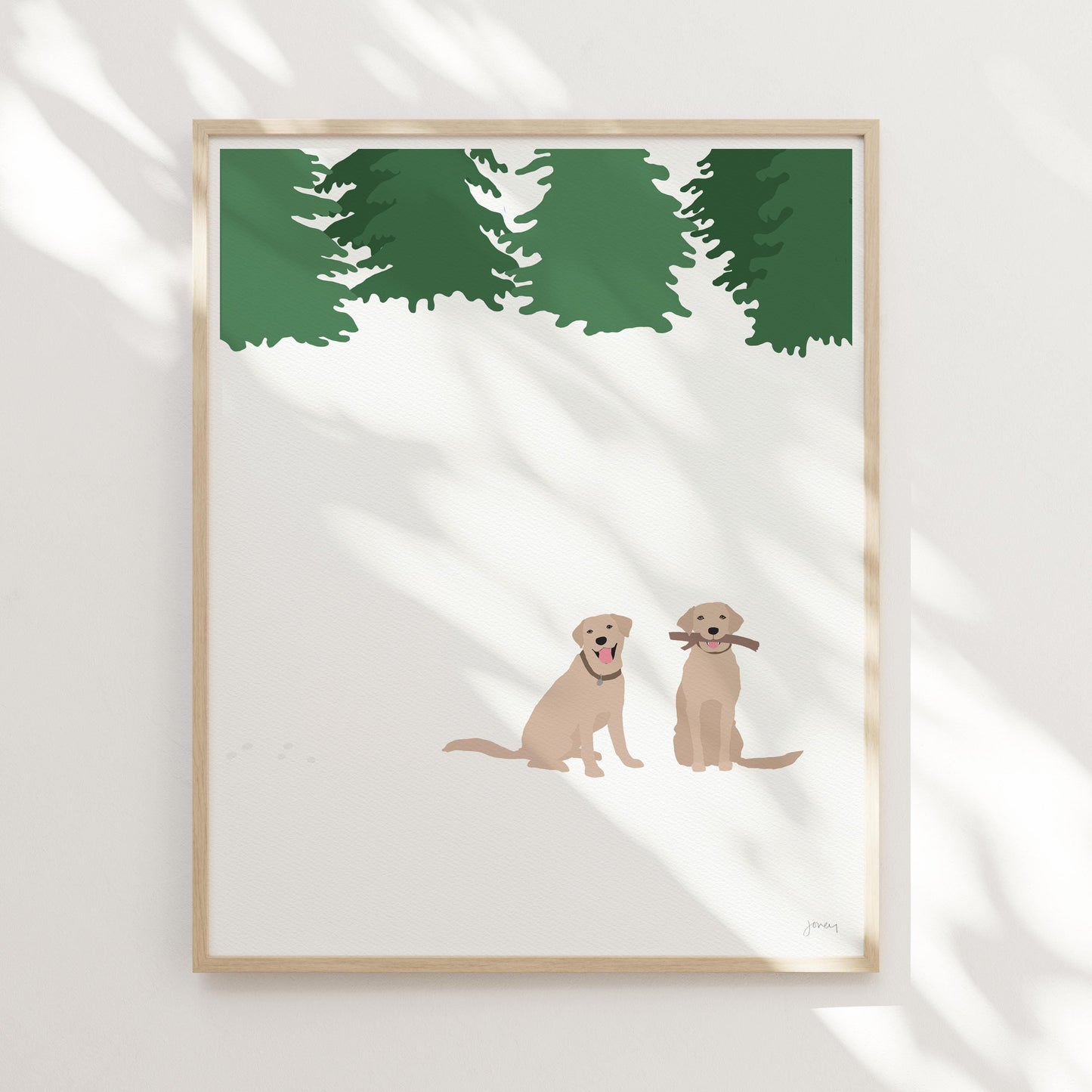 Snowy Labradors Art Print - Unframed or Framed - 230128