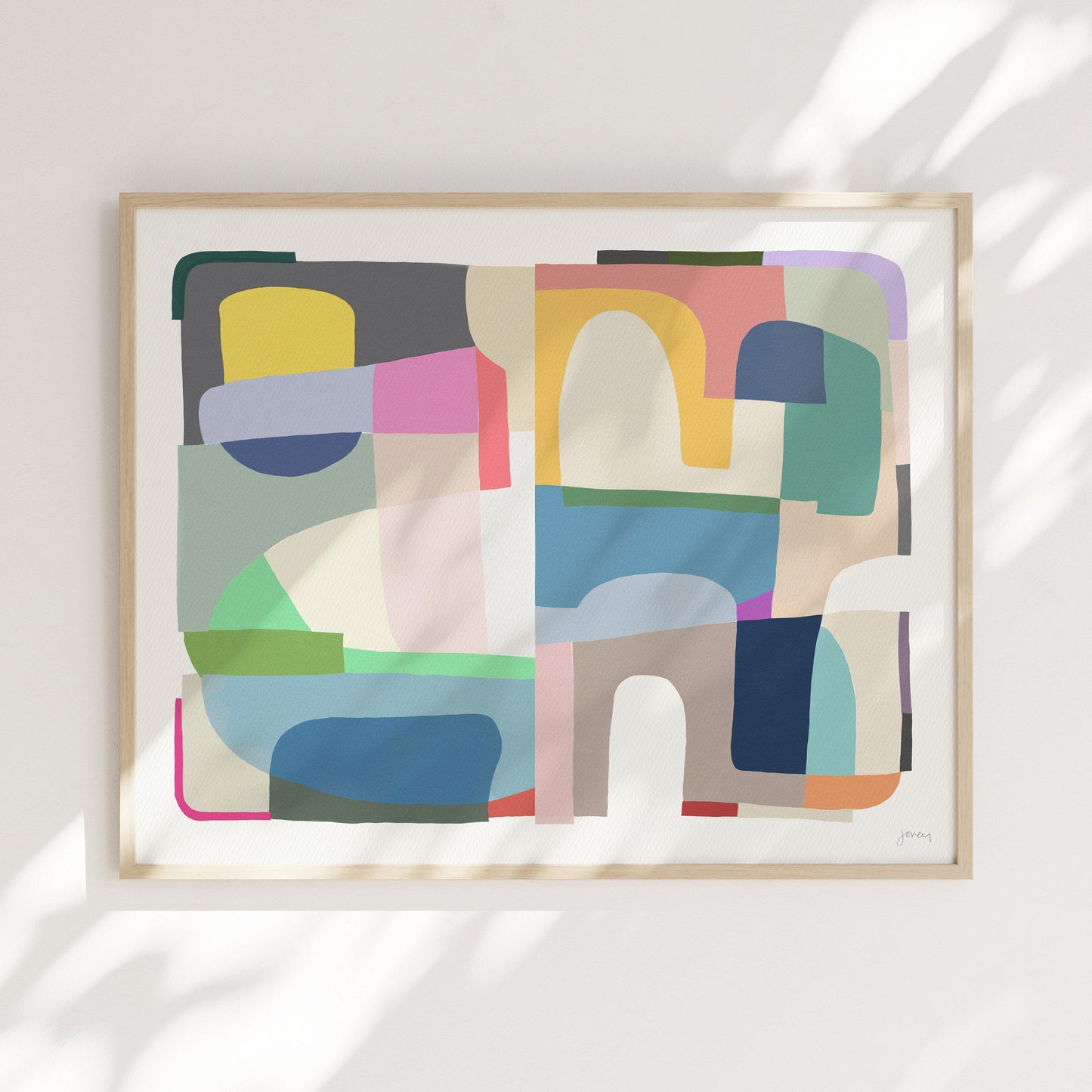 Interlocking Colors Modern Art Print - Unframed or Framed - 180405