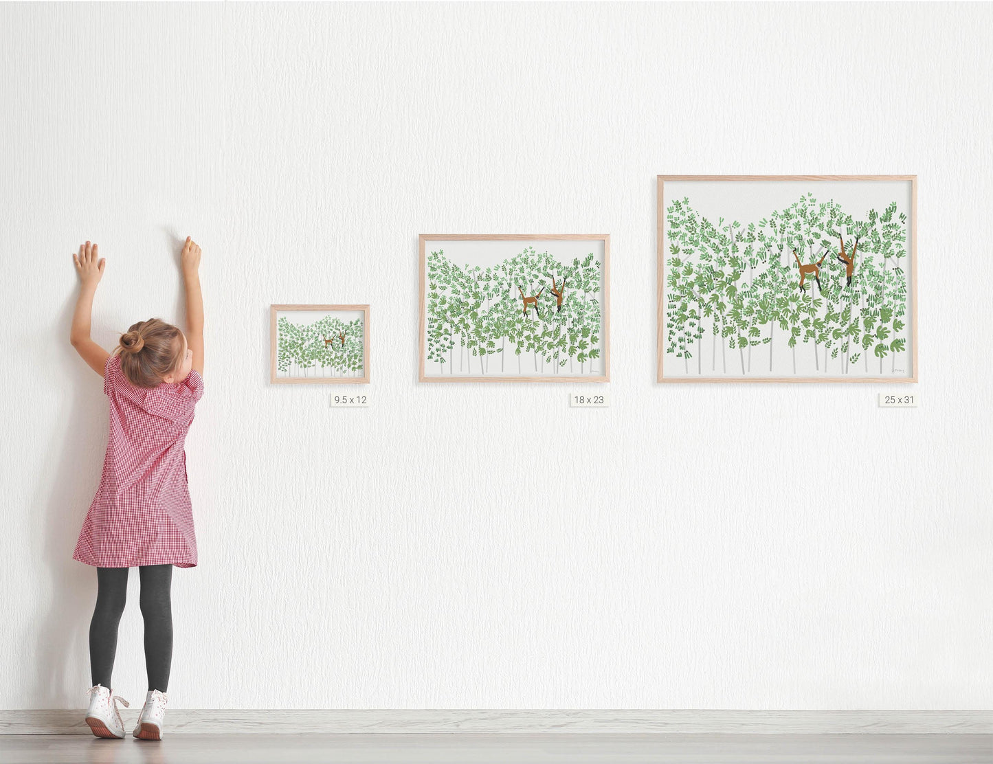 Monkeys in Jungle Art Print - Unframed or Framed - 250228