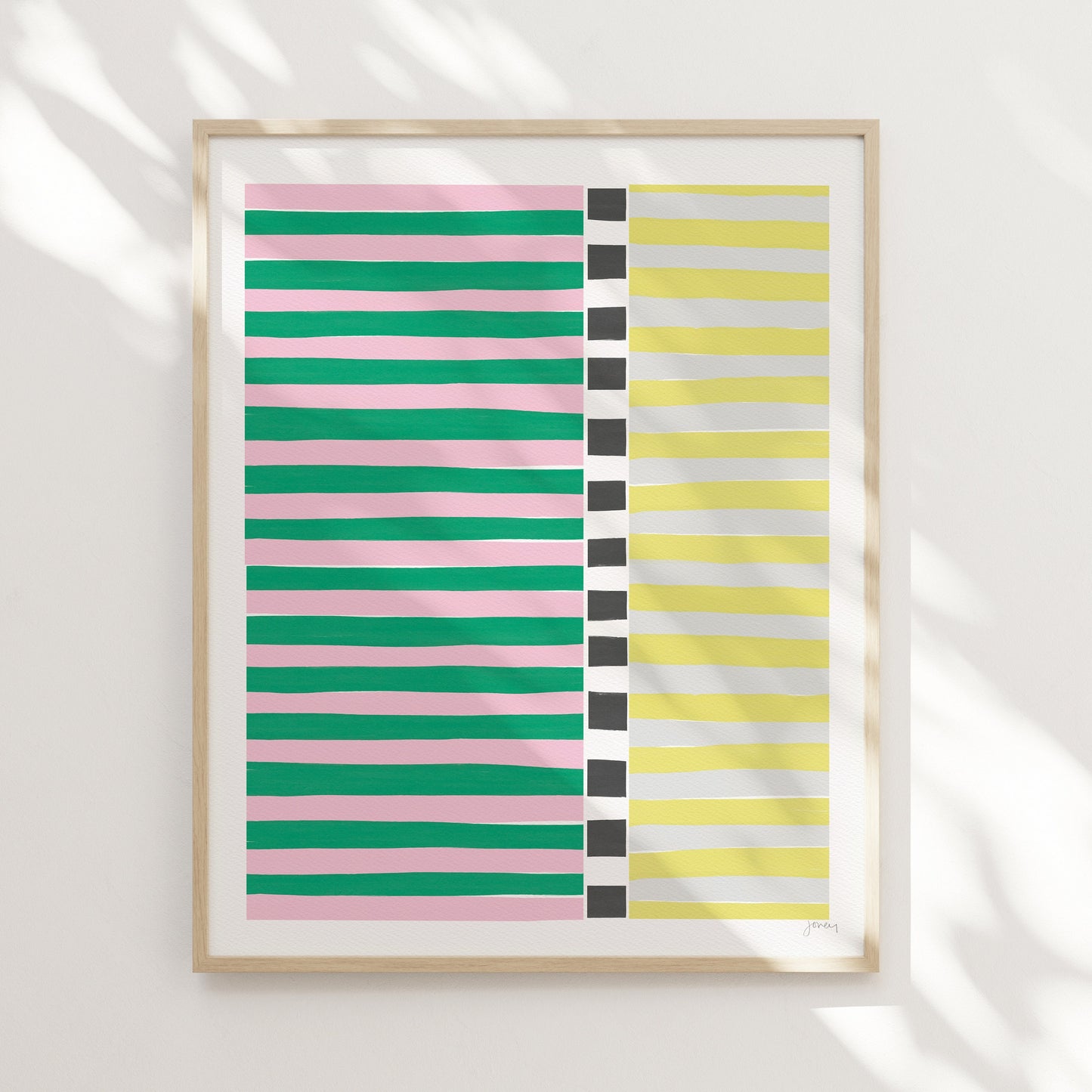 Pink and Green Abstract Art Print - Unframed or Framed - 200810