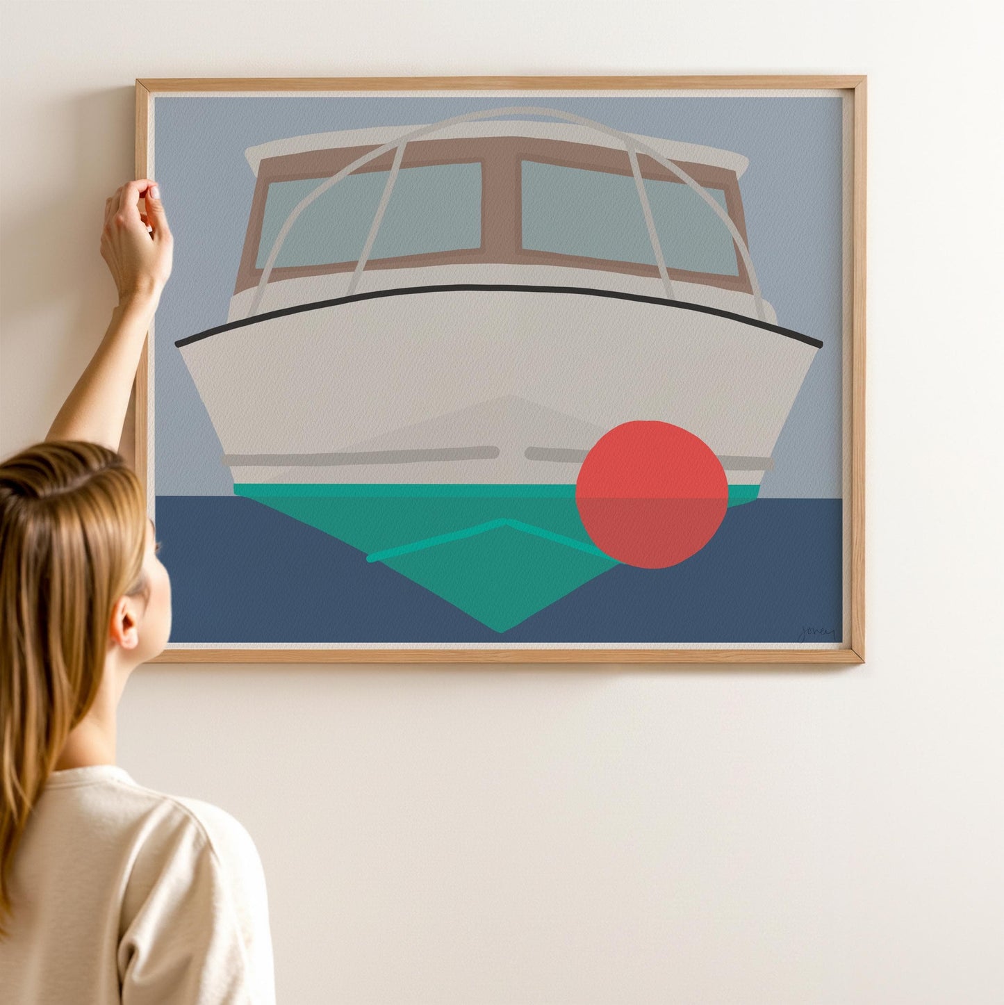 Cabin Cruiser Boat Art Print - Signed - 260524