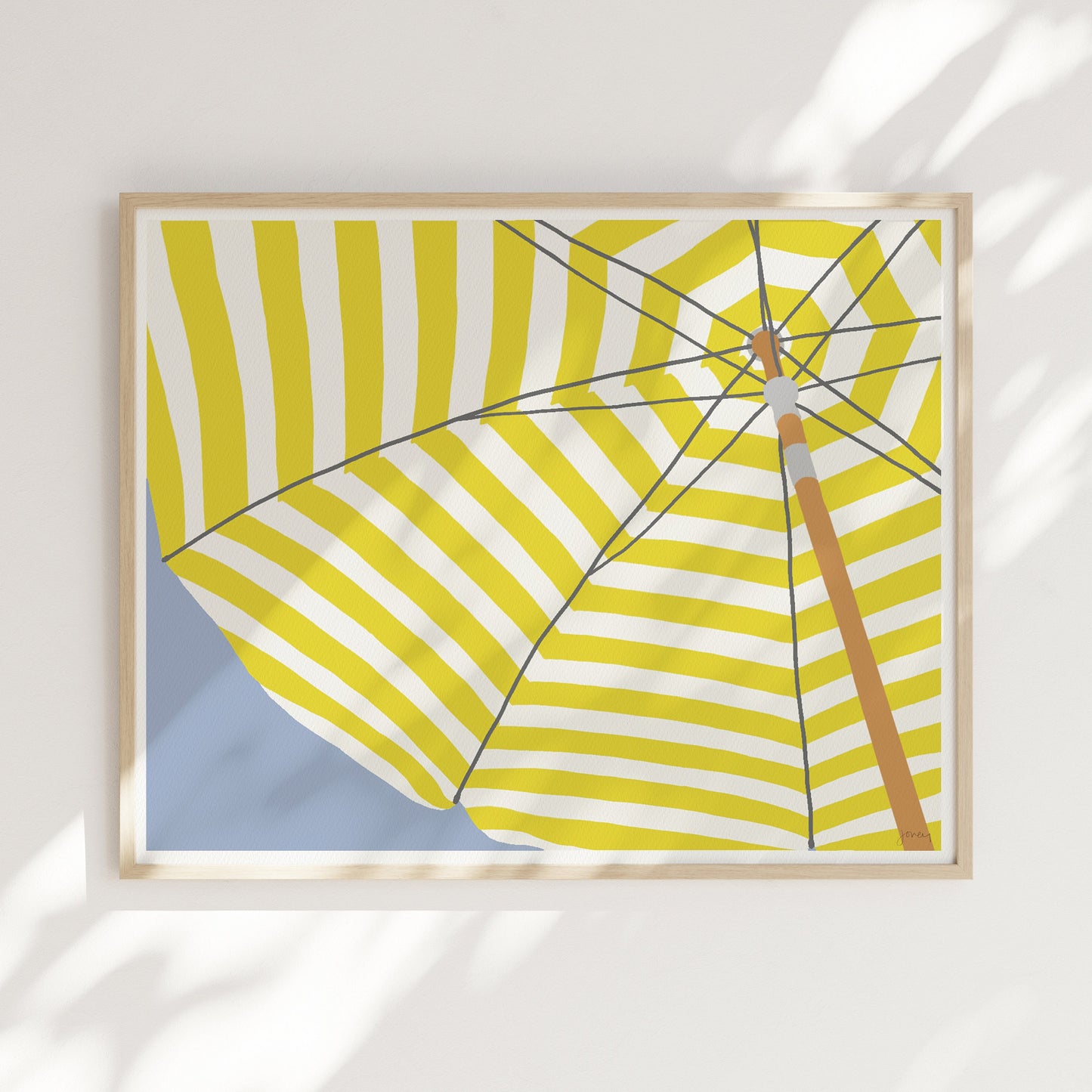 Yellow Umbrella Art Print - Unframed or Framed - 230820