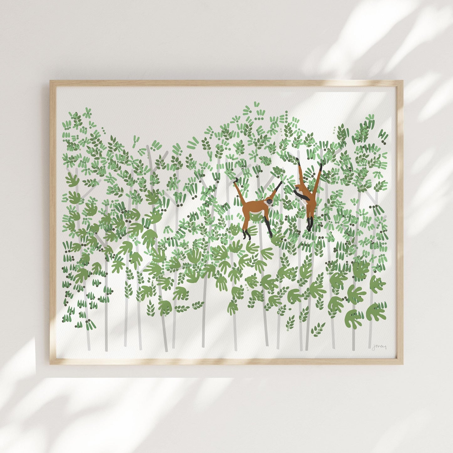 Monkeys in Jungle Art Print - Unframed or Framed - 250228