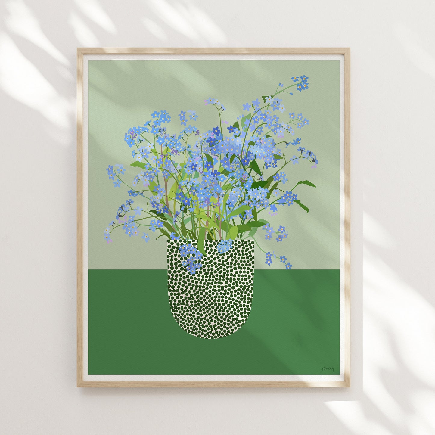 Forget Me Not Still Life Art Print - Unframed or Framed - 240428