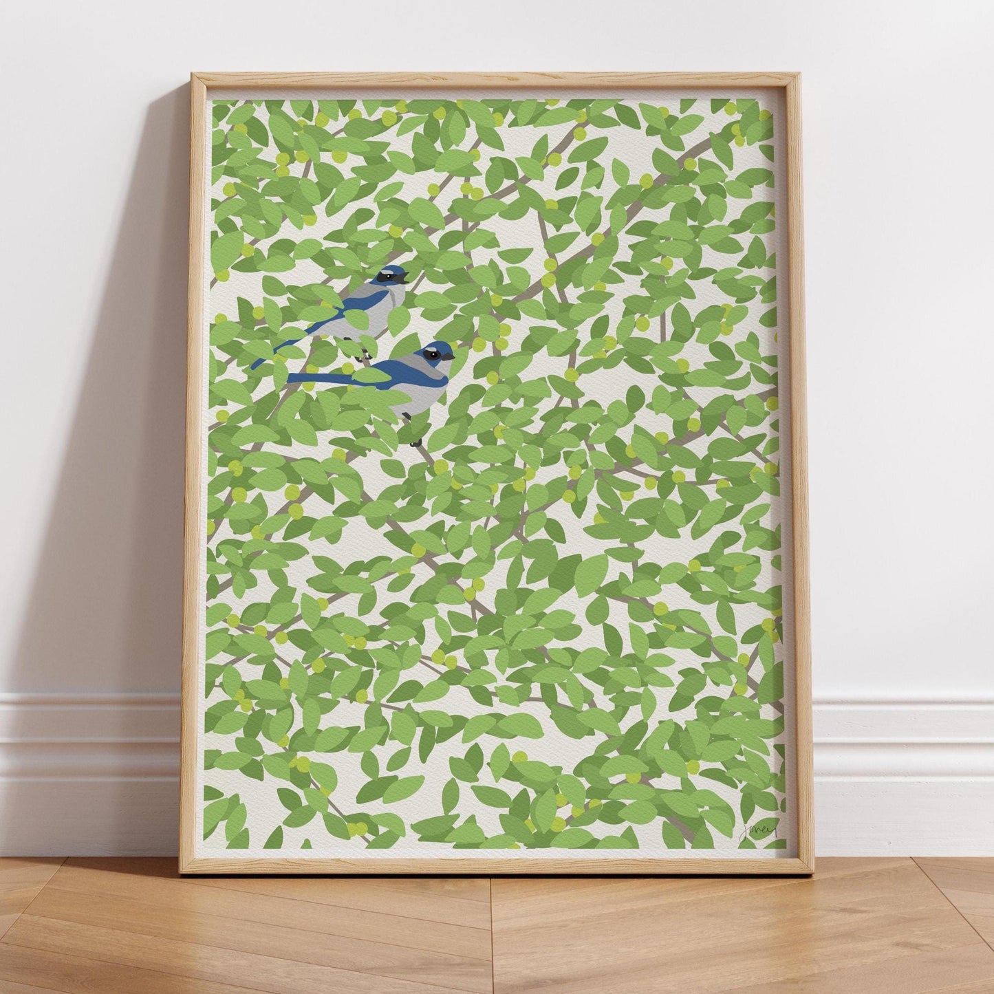 Pair of Blue Jays Art Print - Unframed or Framed - 140501