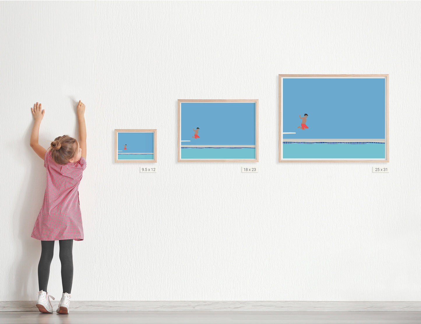 Boy Jumping into Pool Art Print - Unframed or Framed - 150713
