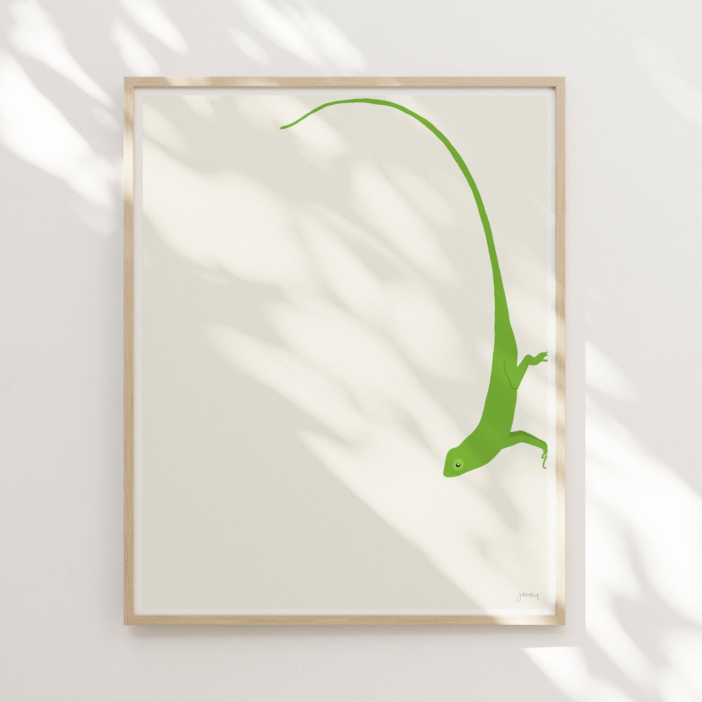 Green Gecko Modern Art Print - Unframed or Framed - 120927