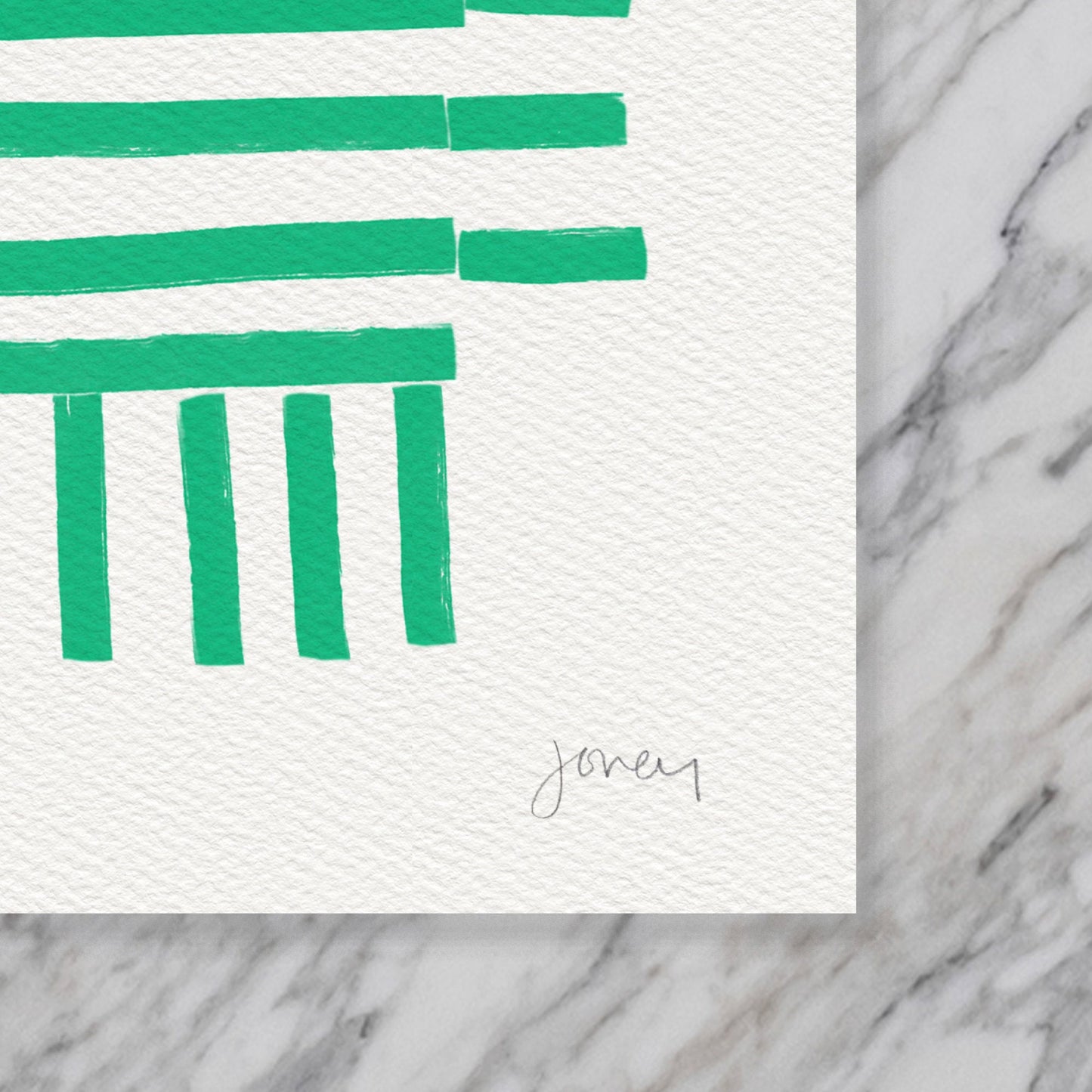 Green Striped Art Print - Unframed or Framed - Abstract Wall Art - 181113