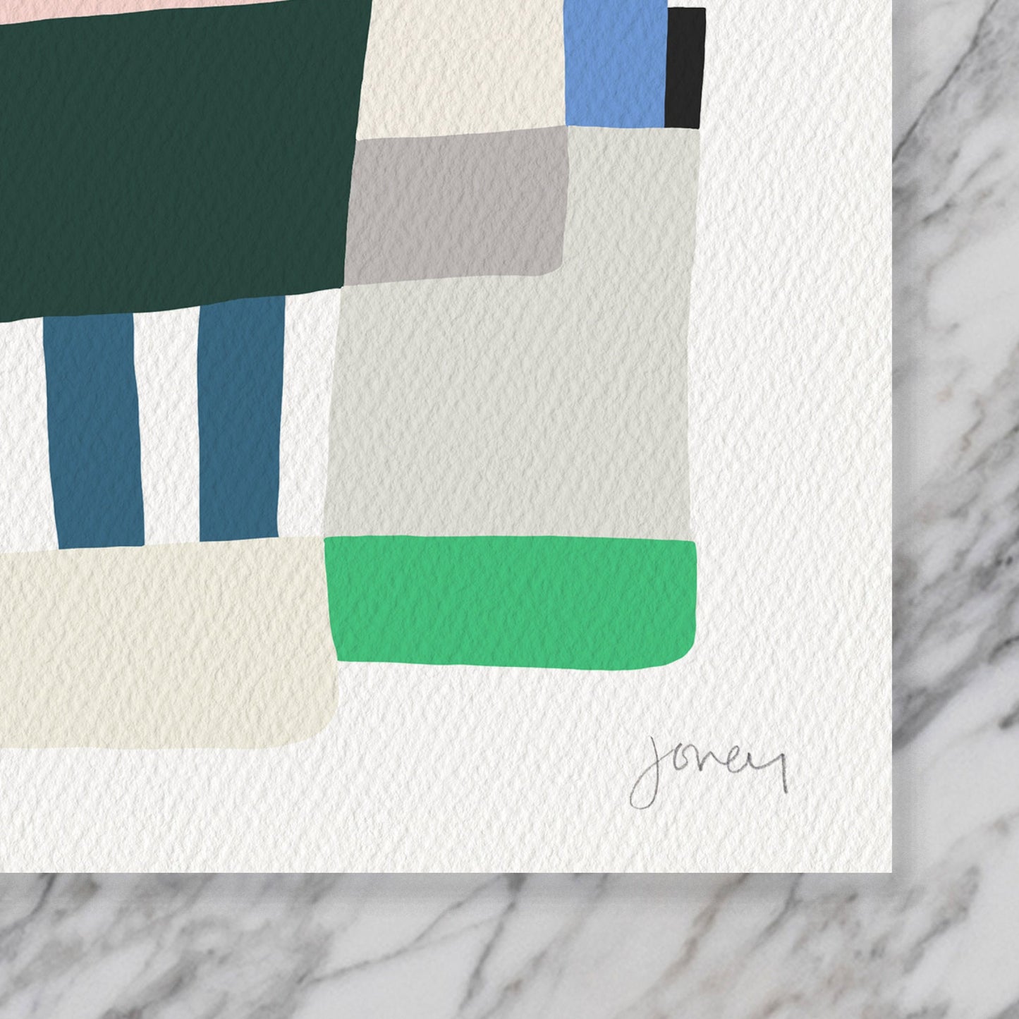 Abstract with Colorful Shapes Art Print - Unframed or Framed - 210430