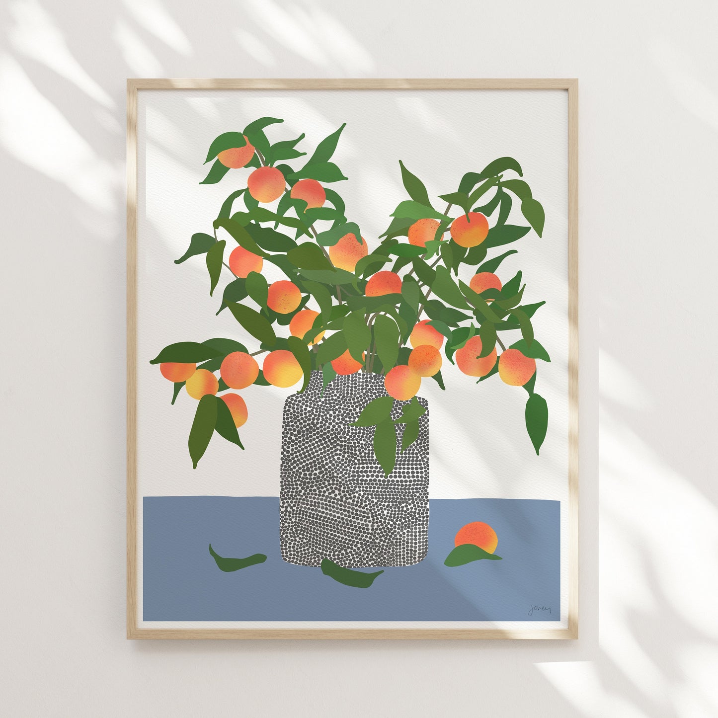 Peaches Abstract Still Life - Unframed or Framed - 200323