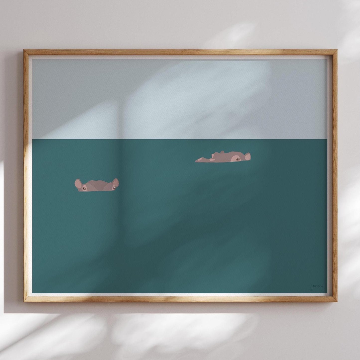 Hippos Art Print - Unframed or Framed - 151130