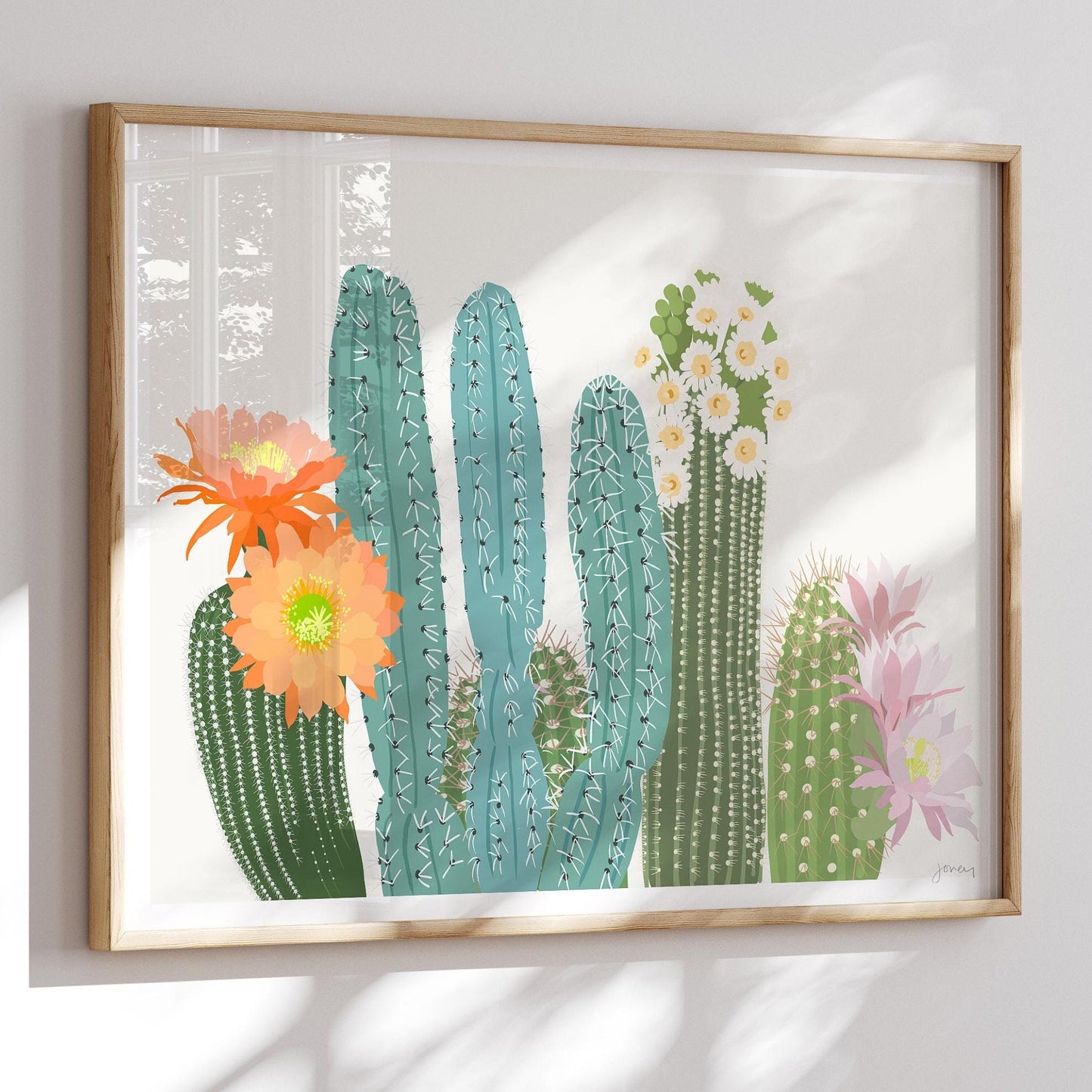 Cactus Flowers Art Print - Unframed or Framed - 211203