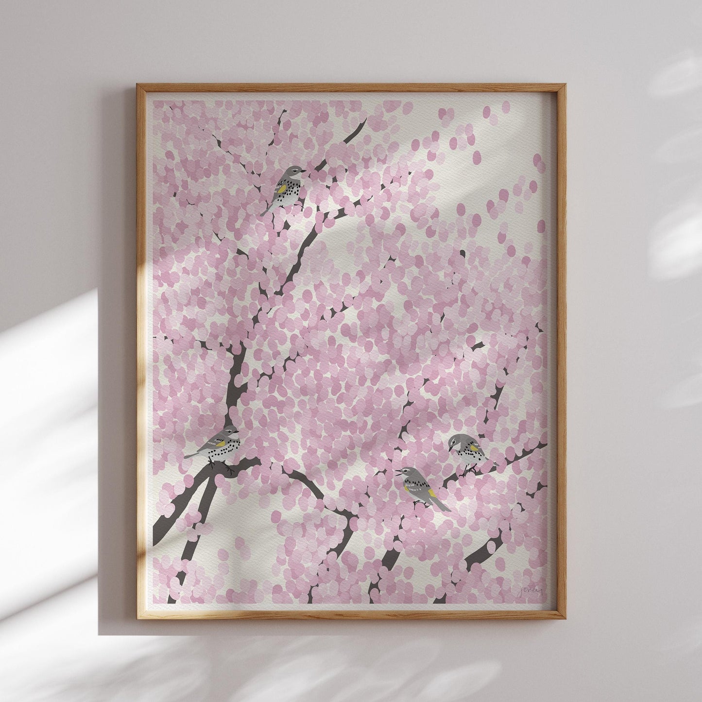 Spring Warblers in Cherry Tree Art Print - Unframed or Framed - 230422