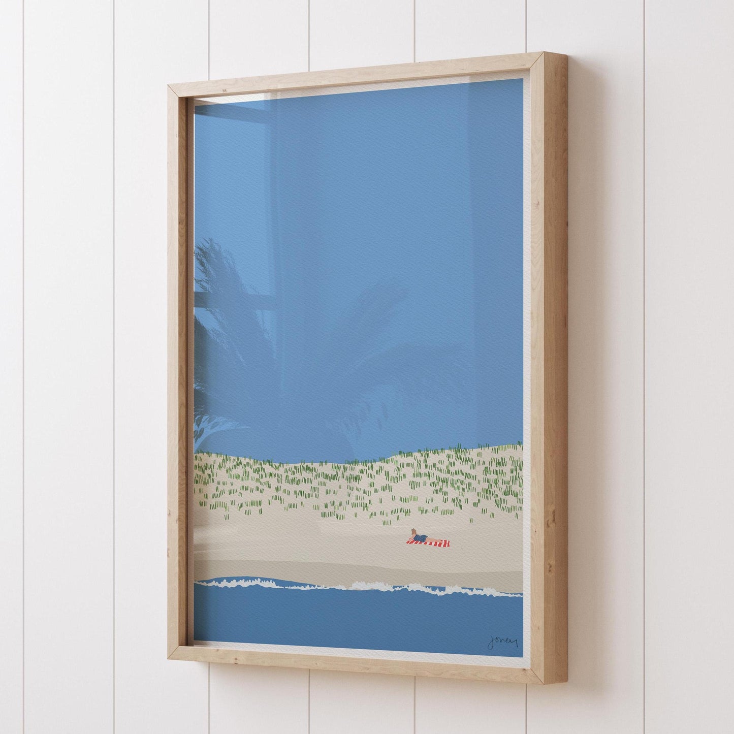 Beach Reading Art Print - Unframed or Framed - 230527