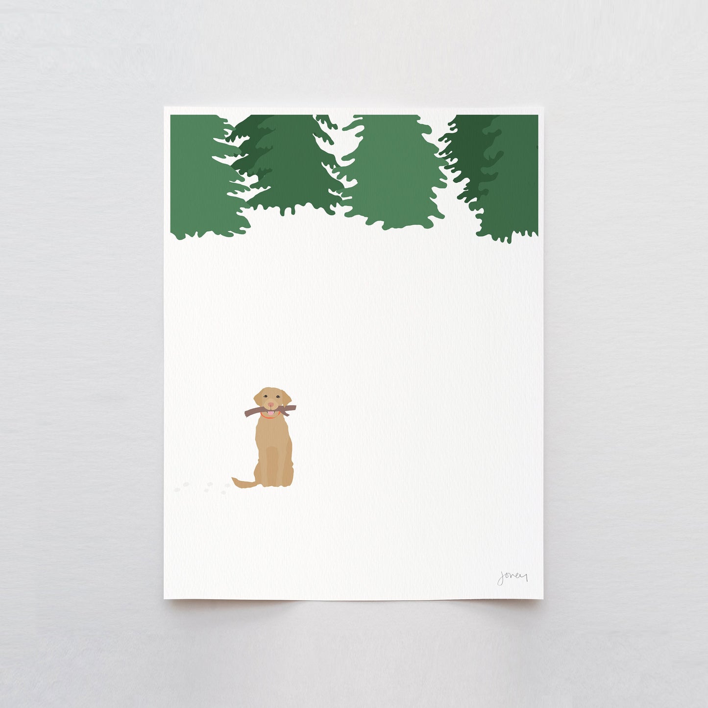 Labrador in the Snow Art Print - Unframed or Framed - 230128