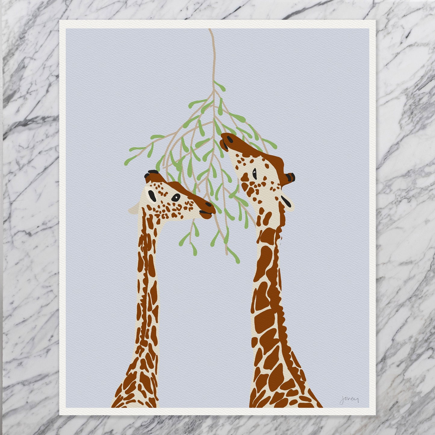 Giraffe Pair Art Print - Unframed or Framed - 130116