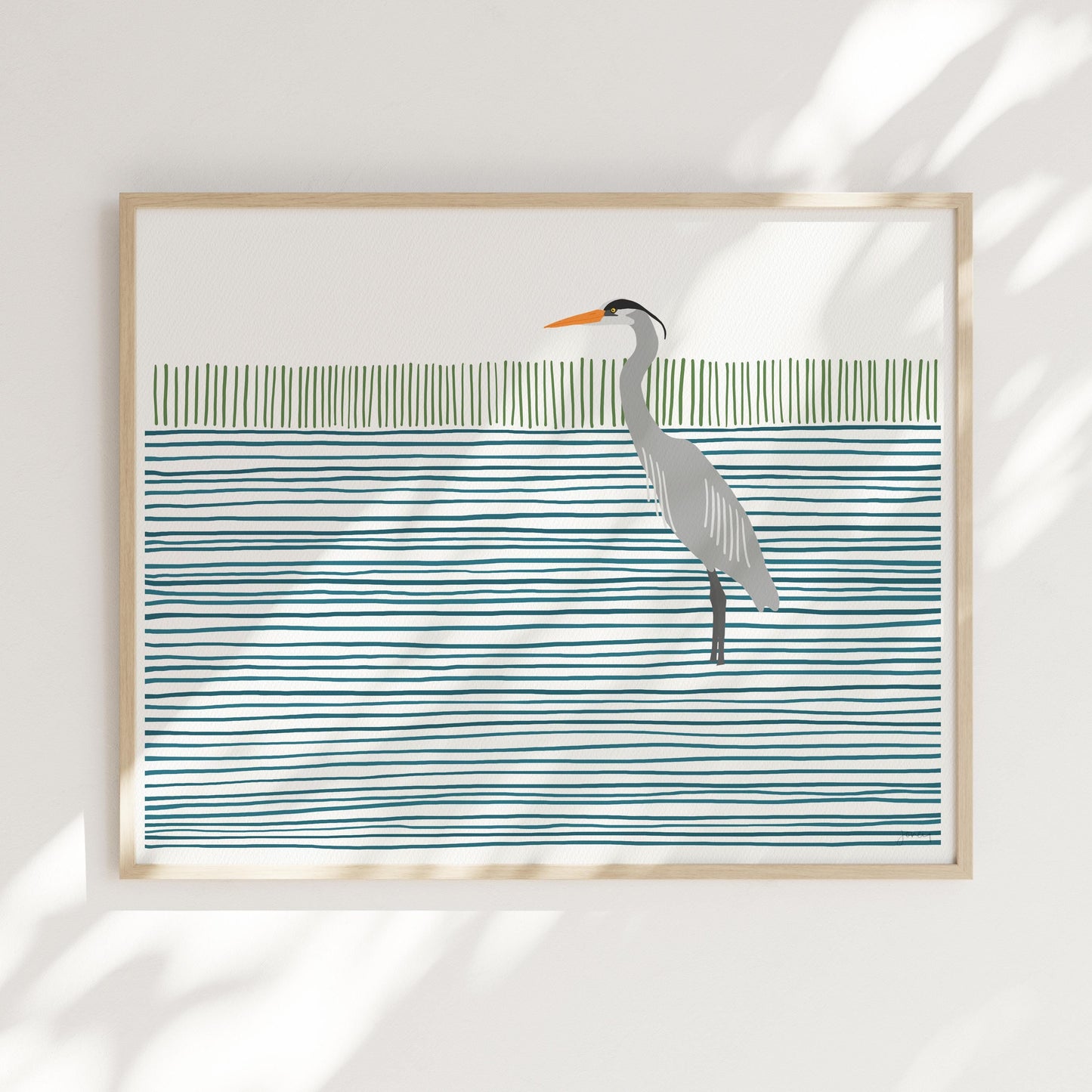 Great Blue Heron Abstract Art Print - Unframed or Framed - 250401