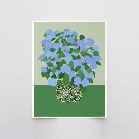 Blue Hydrangea Still Life Art Print - Unframed or Framed - 240628