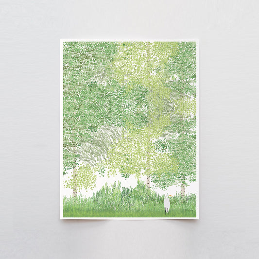 Egret in Marsh Art Print - Unframed or Framed - 250215