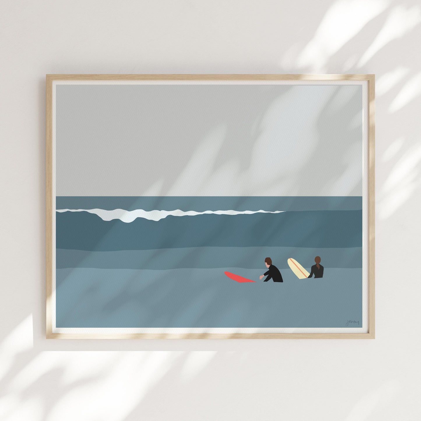 Surfers Waiting Art Print - Unframed or Framed - 250206
