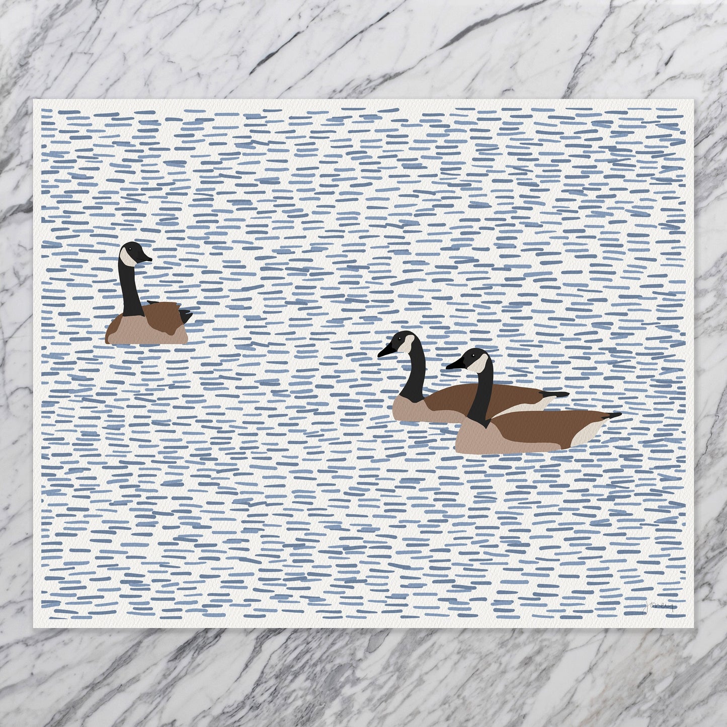 Canada Geese Swimming Art Print - Unframed or Framed - 230924