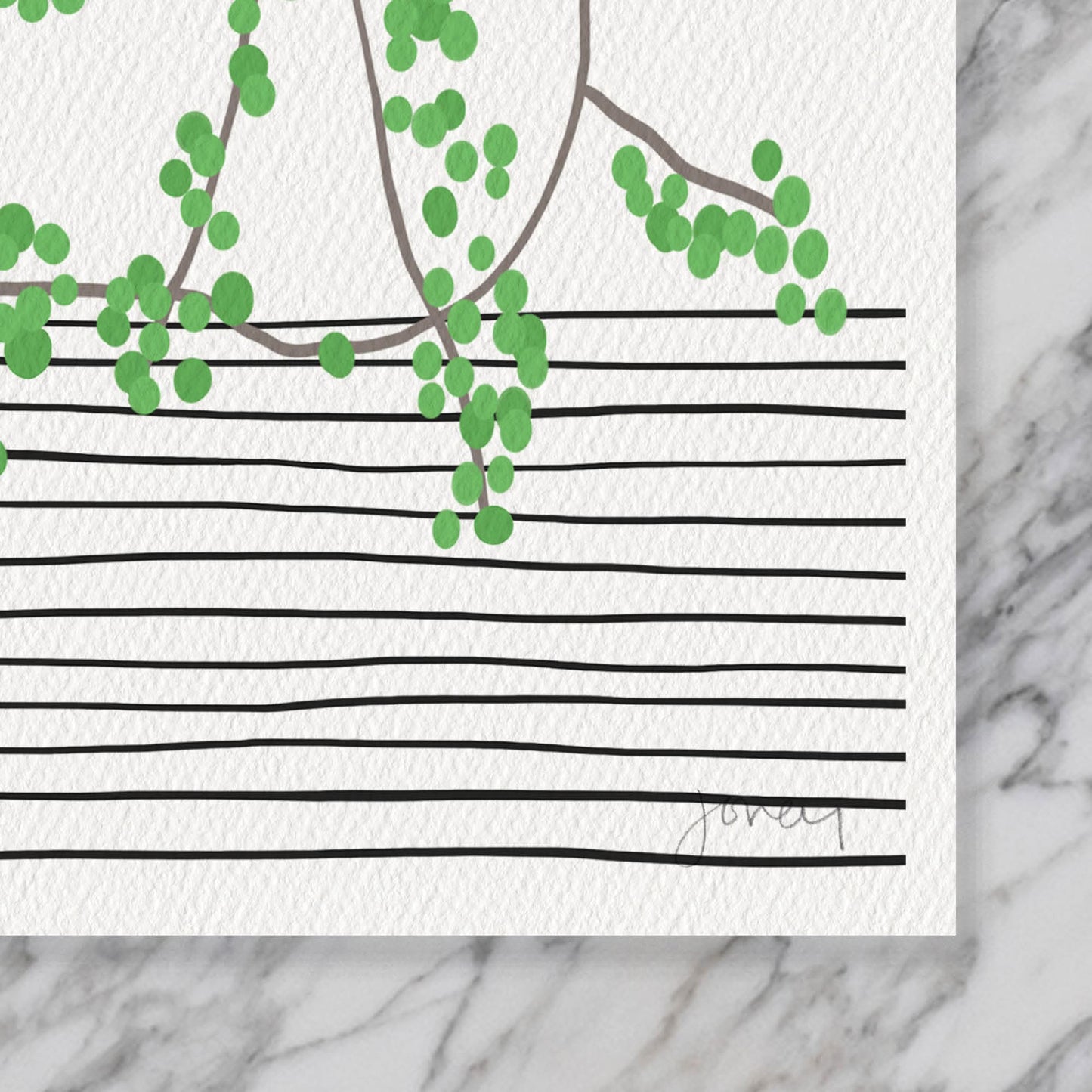 Still Life with Green Berries Art Print - Unframed or Framed - 200809