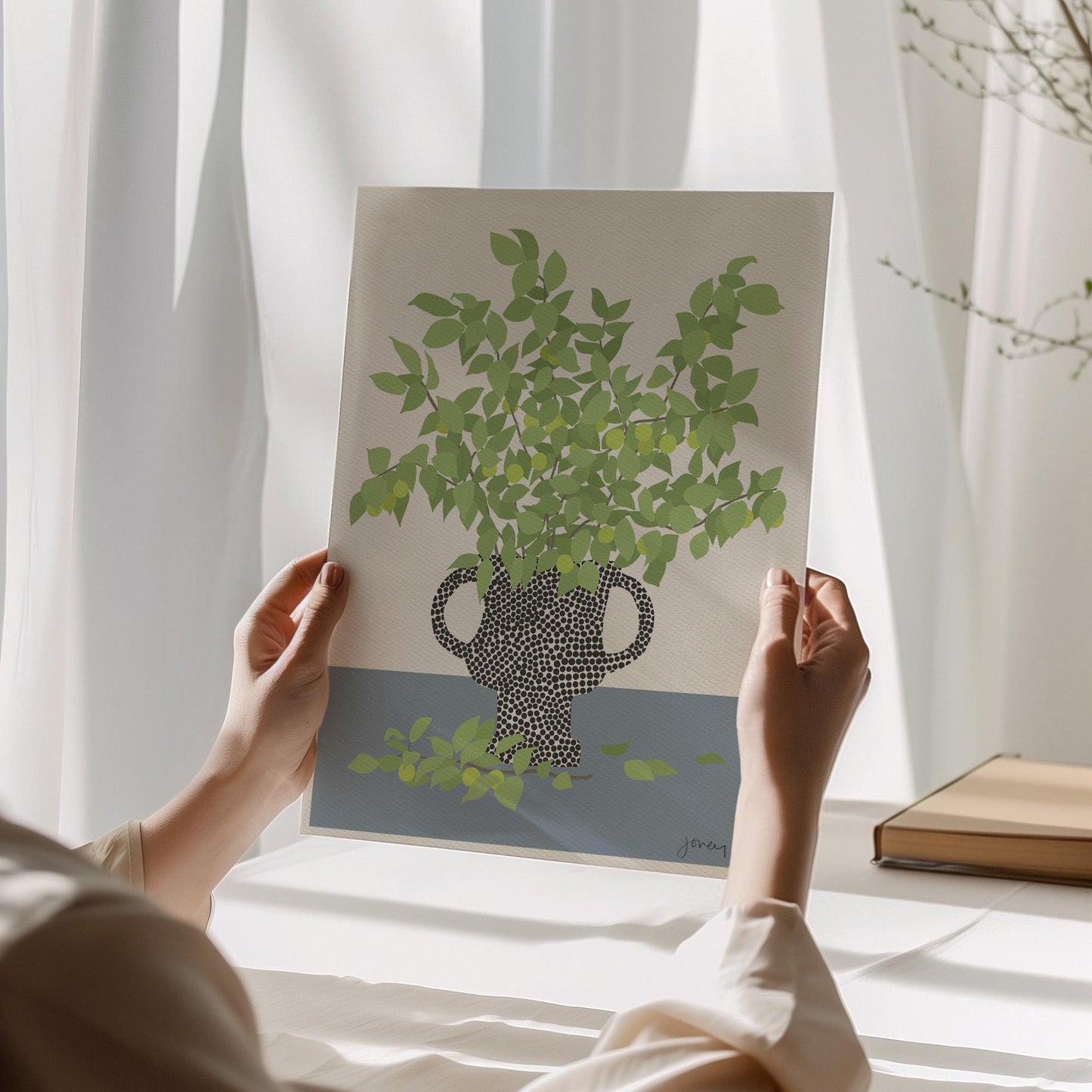 Plum Branches Still Life Art Print - Unframed or Framed - 200404