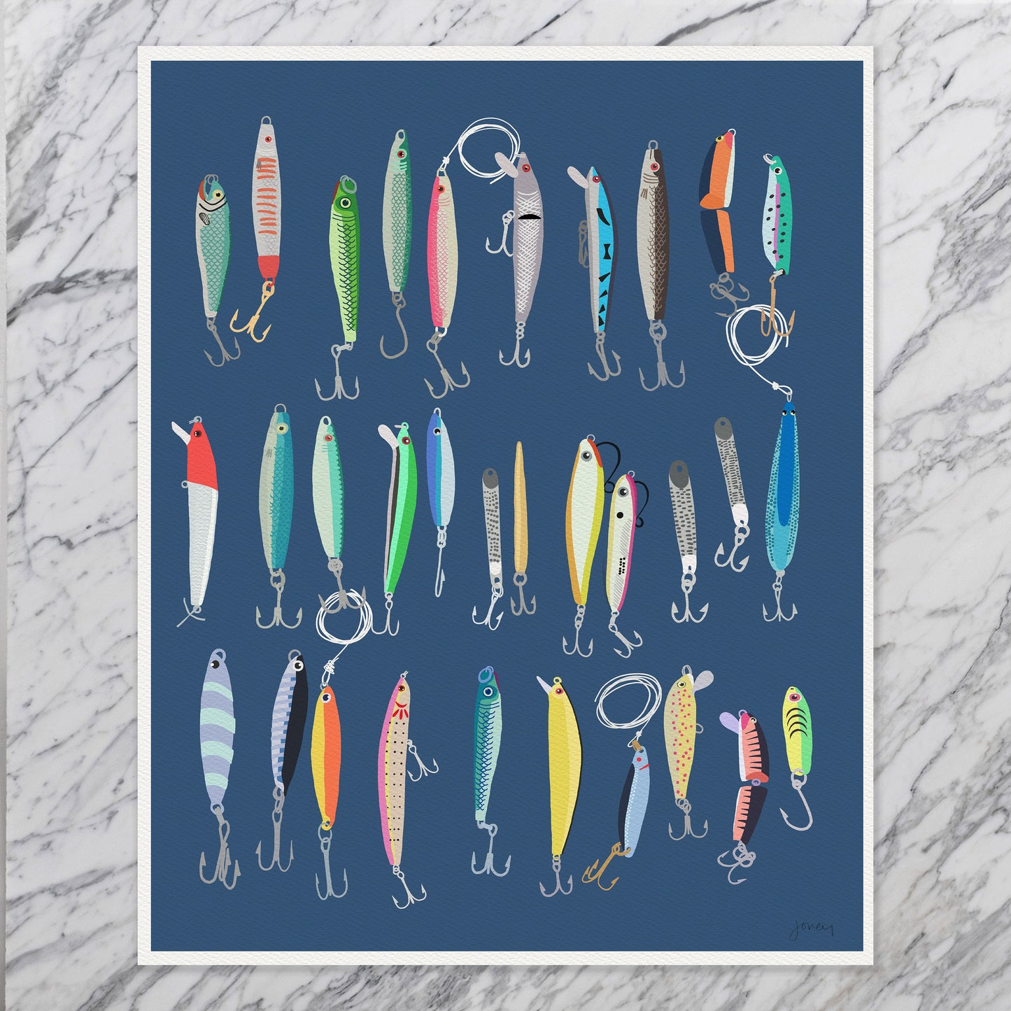 Saltwater Fishing Lures Art Print - Unframed or Framed - 220731