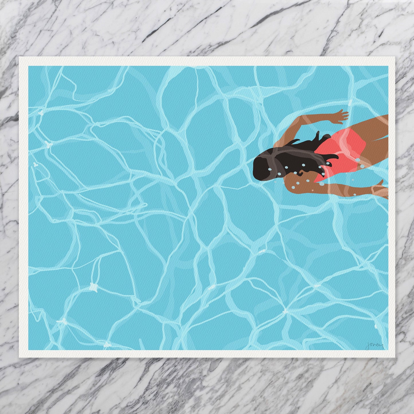 Girl Swimming Art Print - Unframed or Framed - 160524