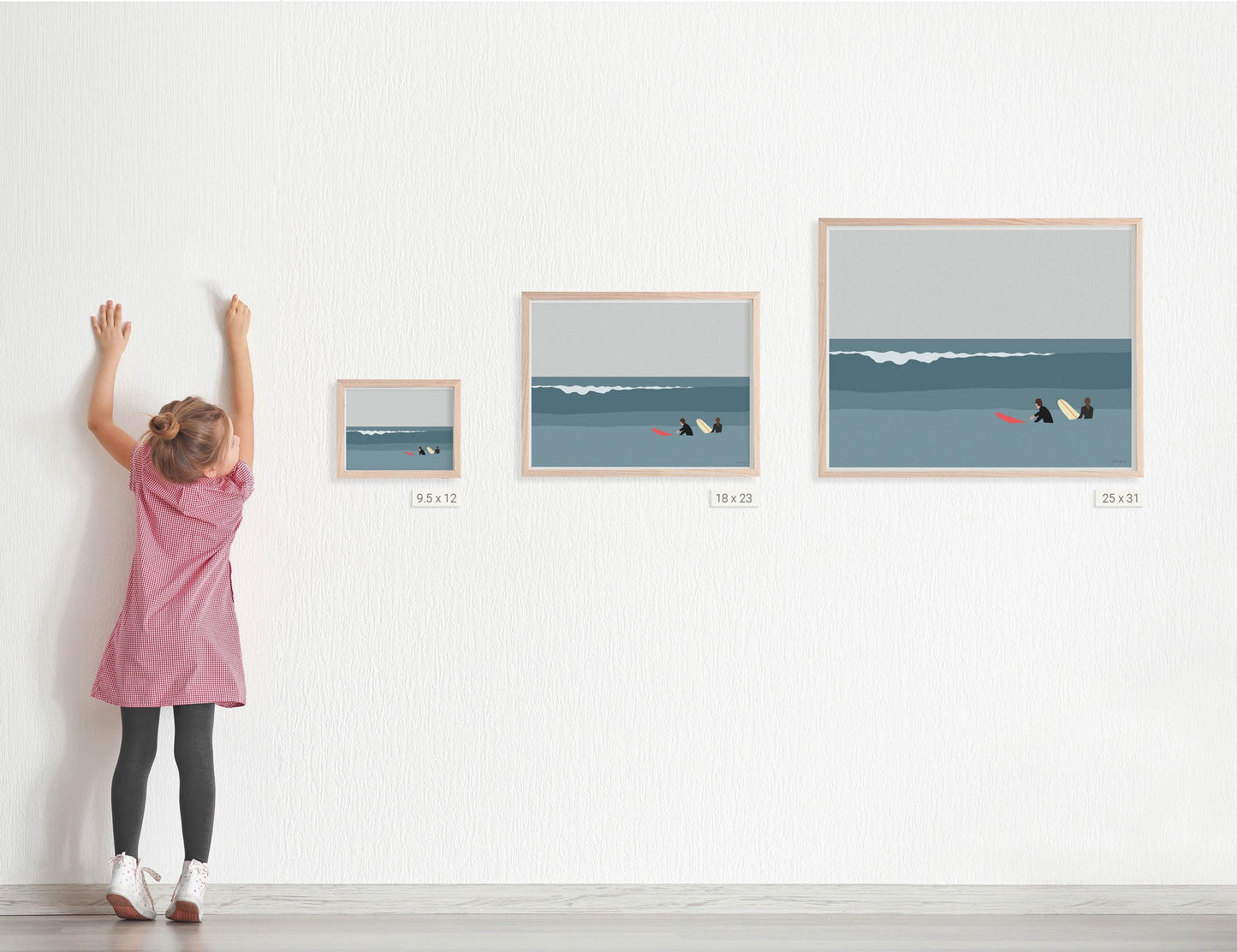 Surfers Waiting Art Print - Unframed or Framed - 250206