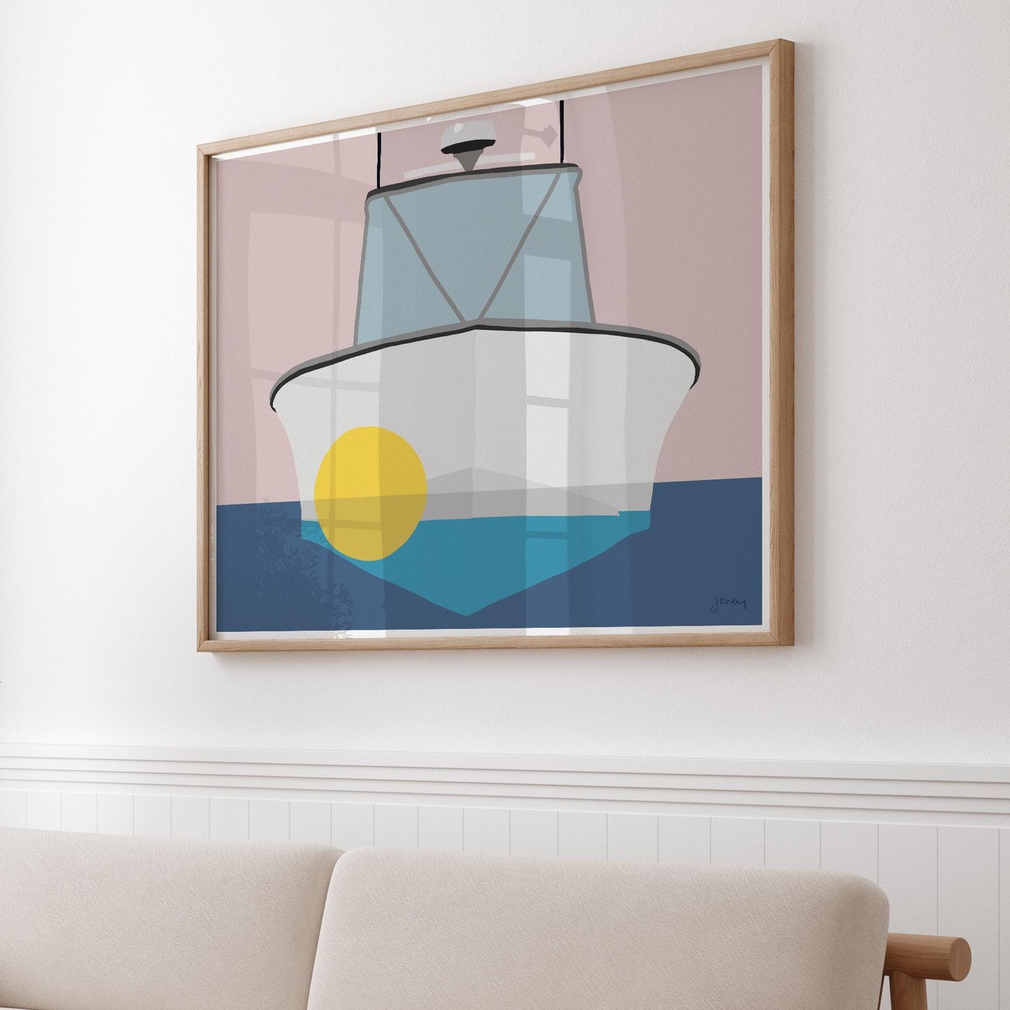 Center Console Fishing Boat Art Print - Signed - 260531