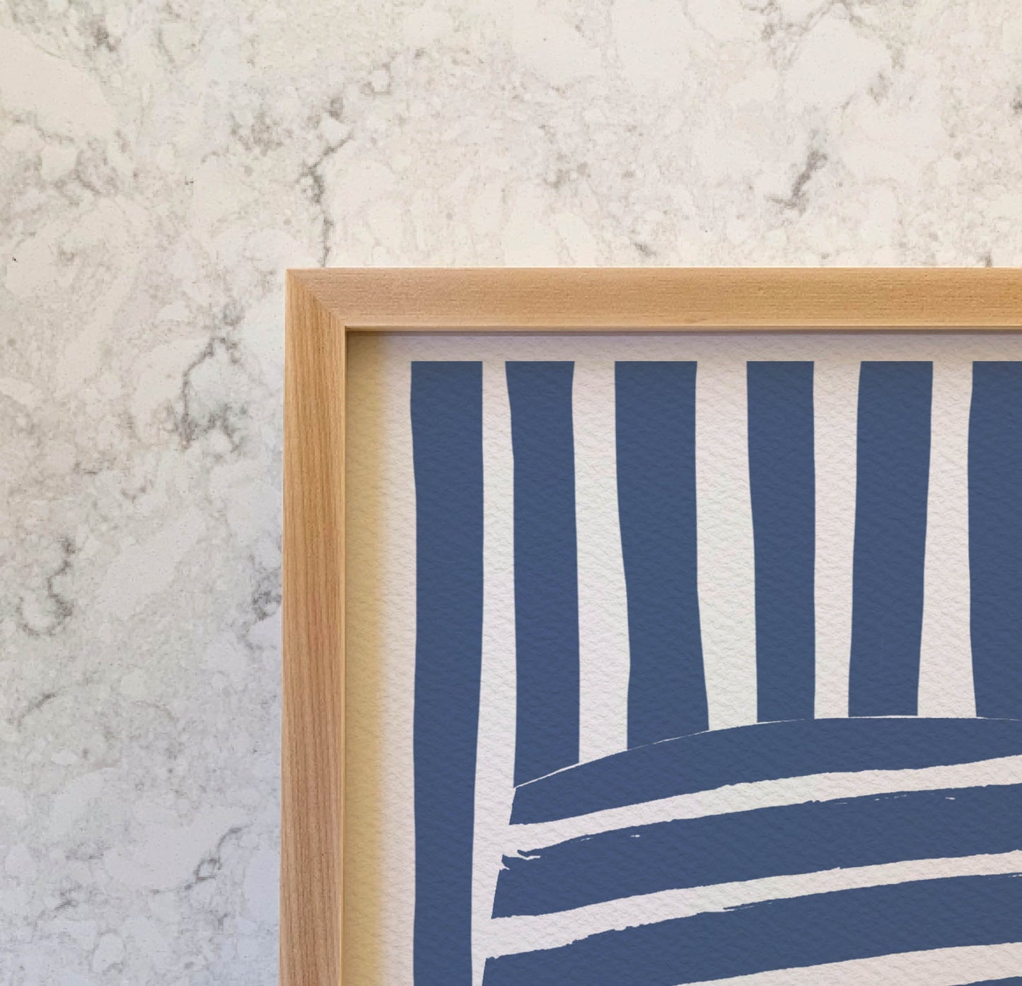 Striped Blue Abstract Art Print - Unframed or Framed - 170905