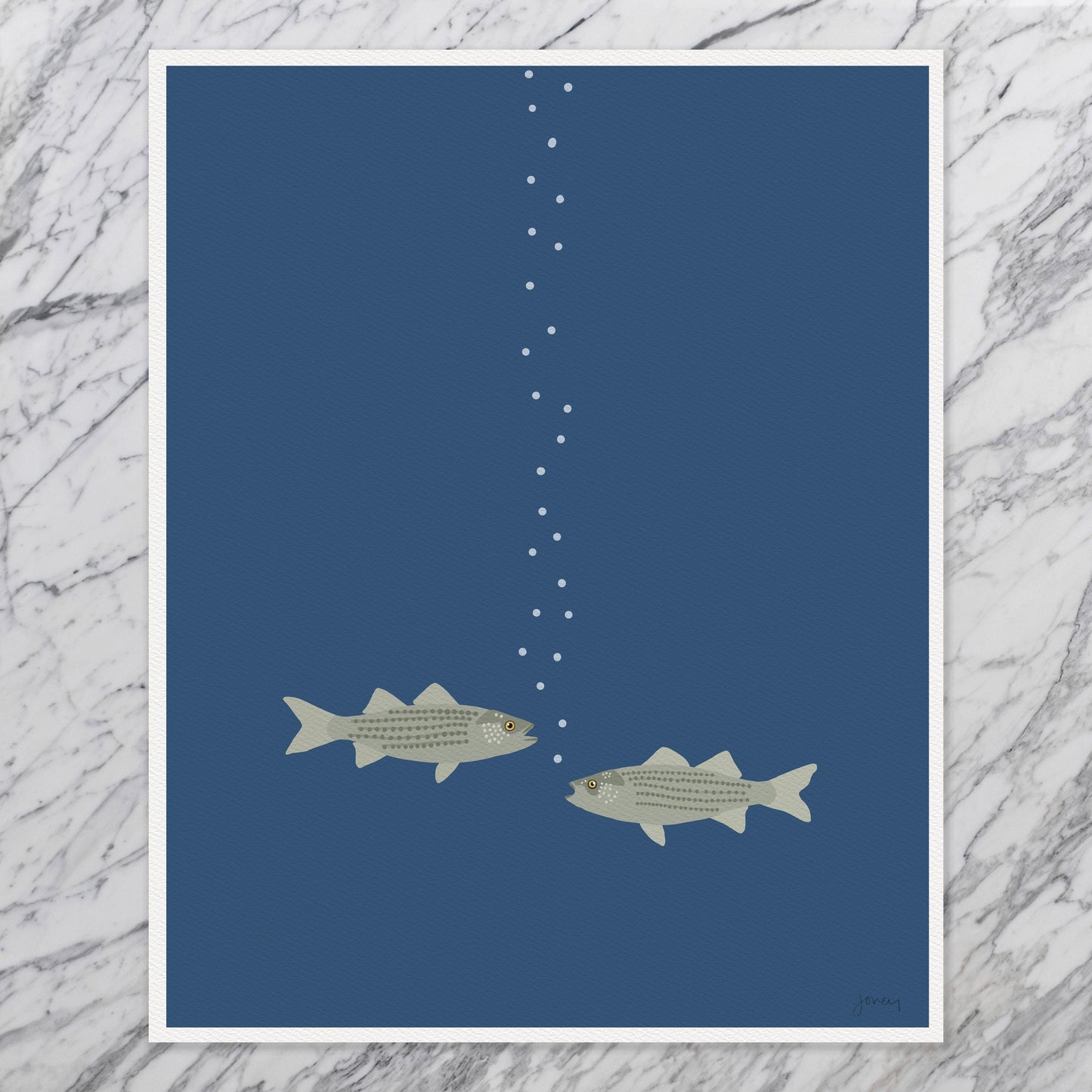 Two Striped Bass Art Print - Unframed or Framed - 241128