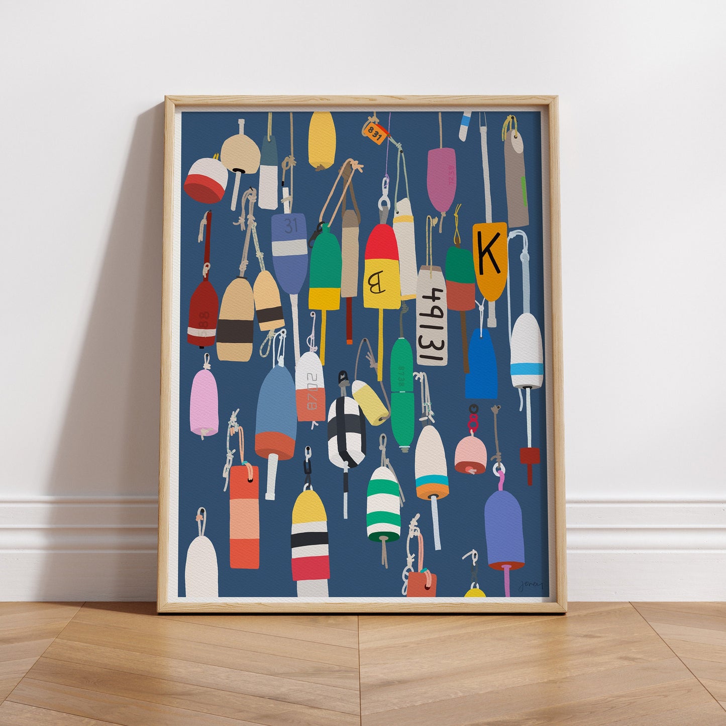 Lobster Buoys Signed Art Print - 211111