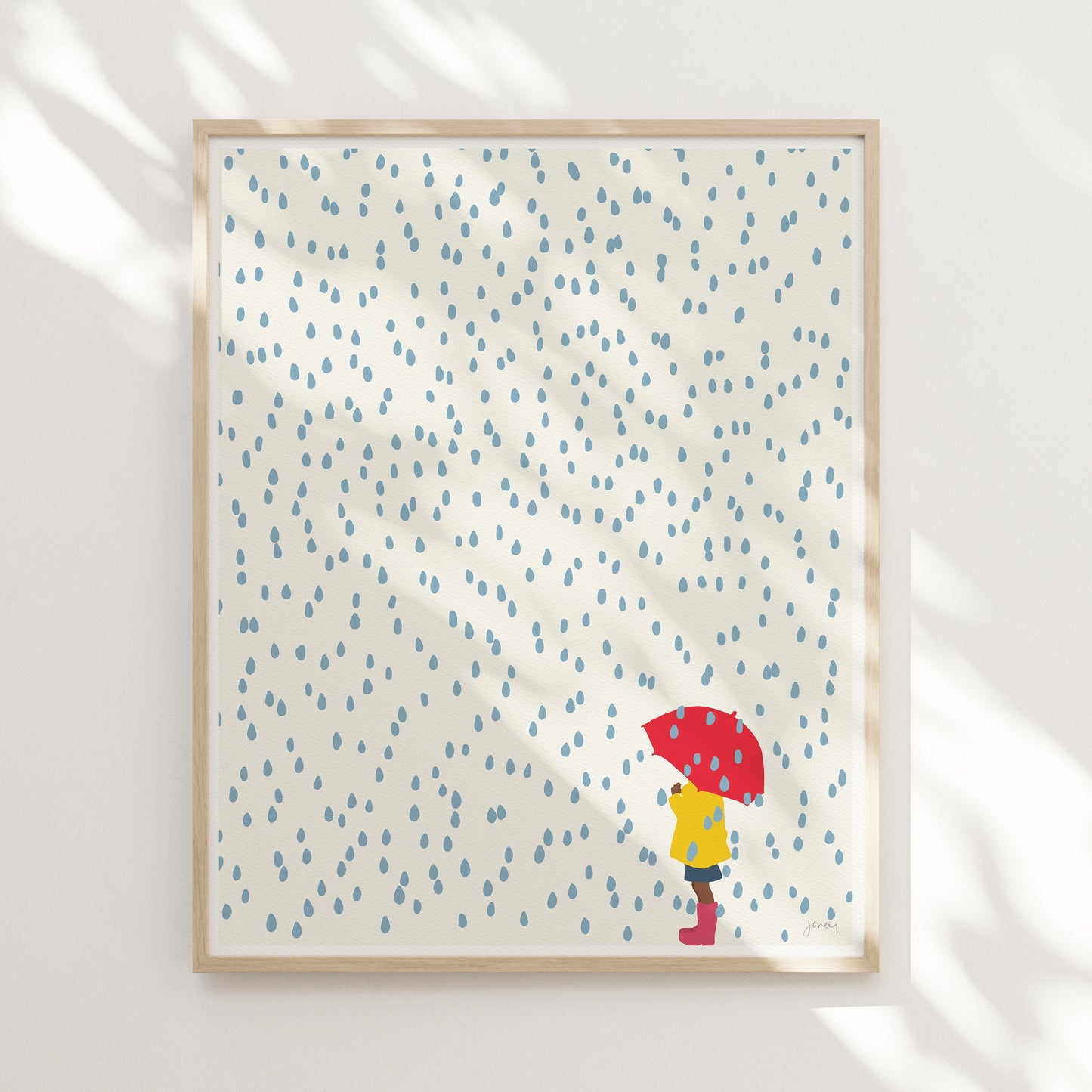 Little Girl in the Rain Art Print - Unframed or Framed - 140206