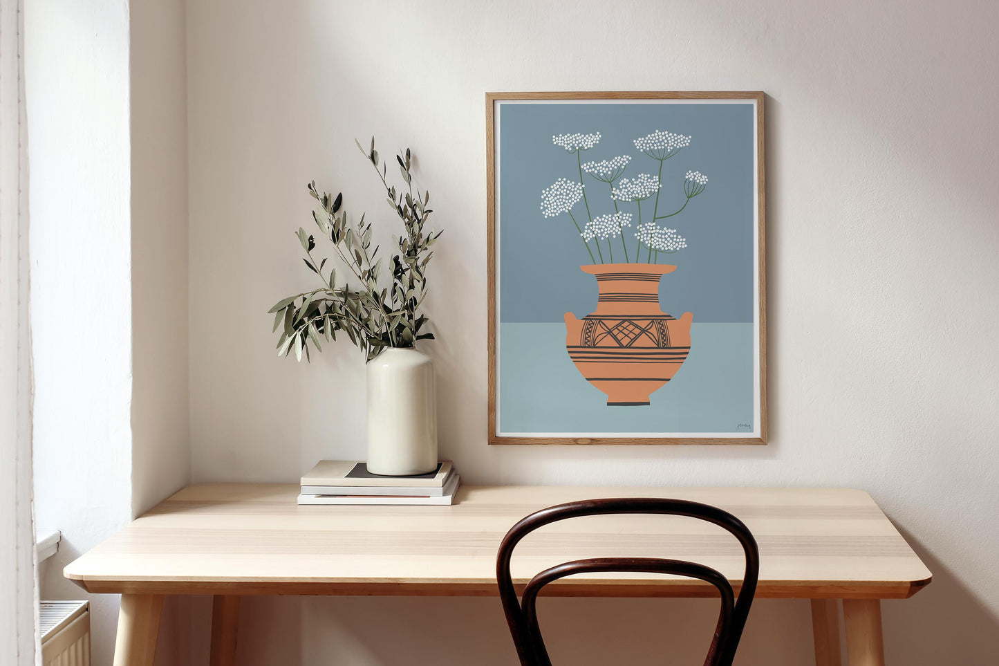 Queen Anne's Lace in a Greek Vase Art Print - Signed - 260803