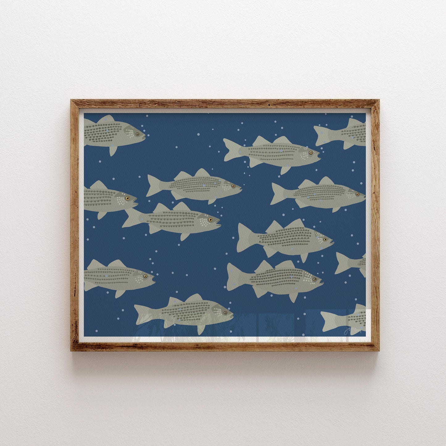 Deepwater Stripers Art Print - Unframed or Framed - 250129